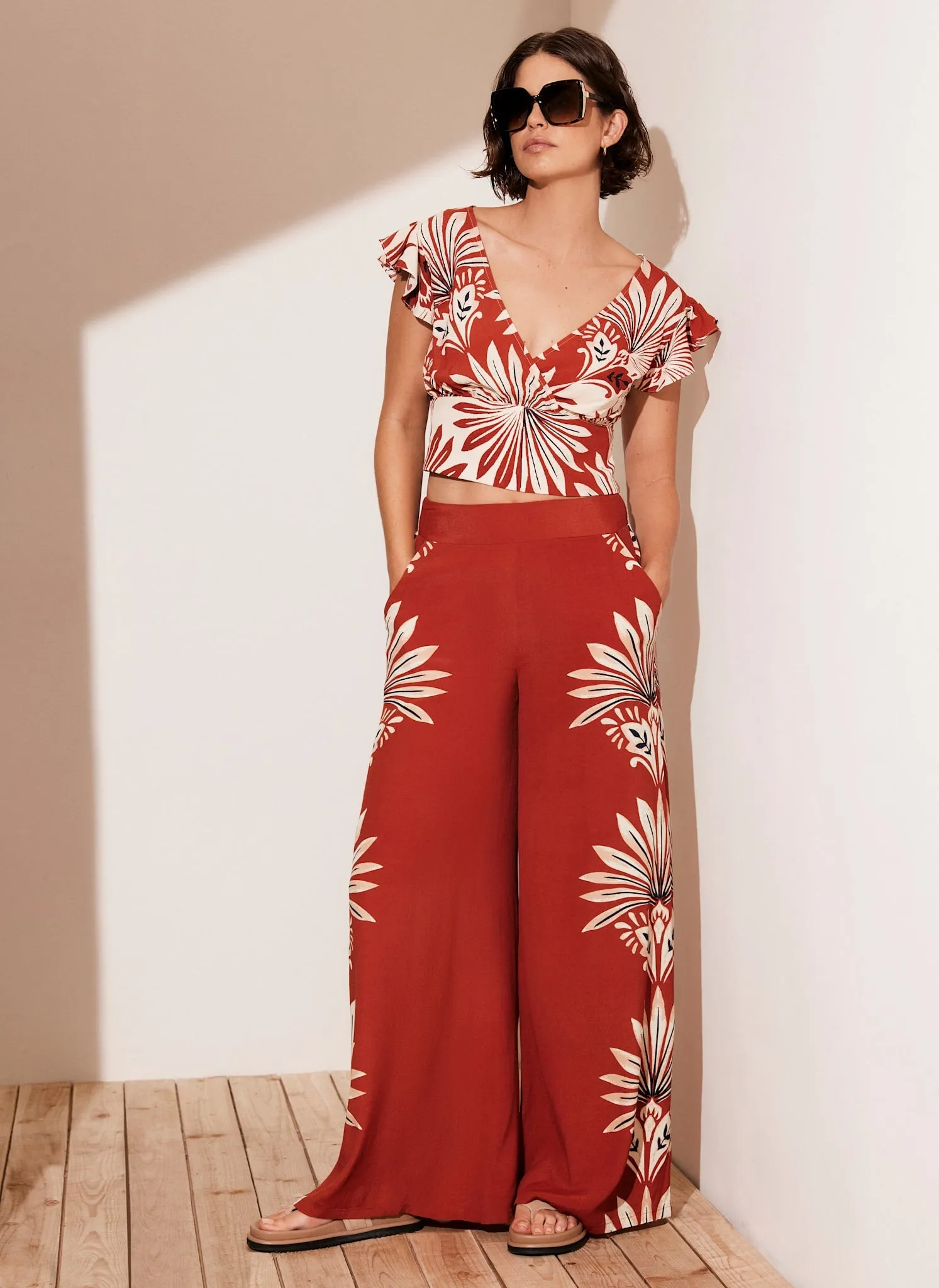 Orange Print Wrap Top sold by Mint Velvet product image thumbnail 3