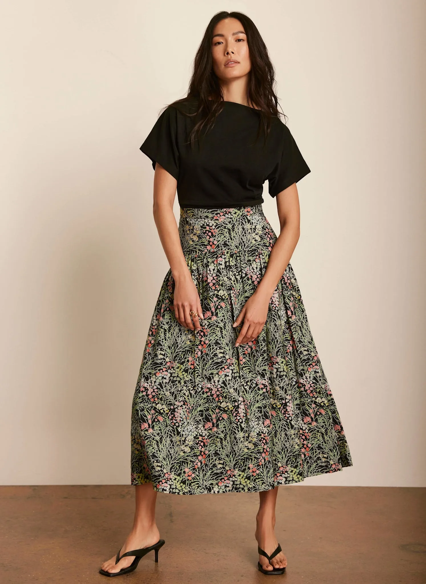 Green Floral Print Midi Skirt sold by Mint Velvet