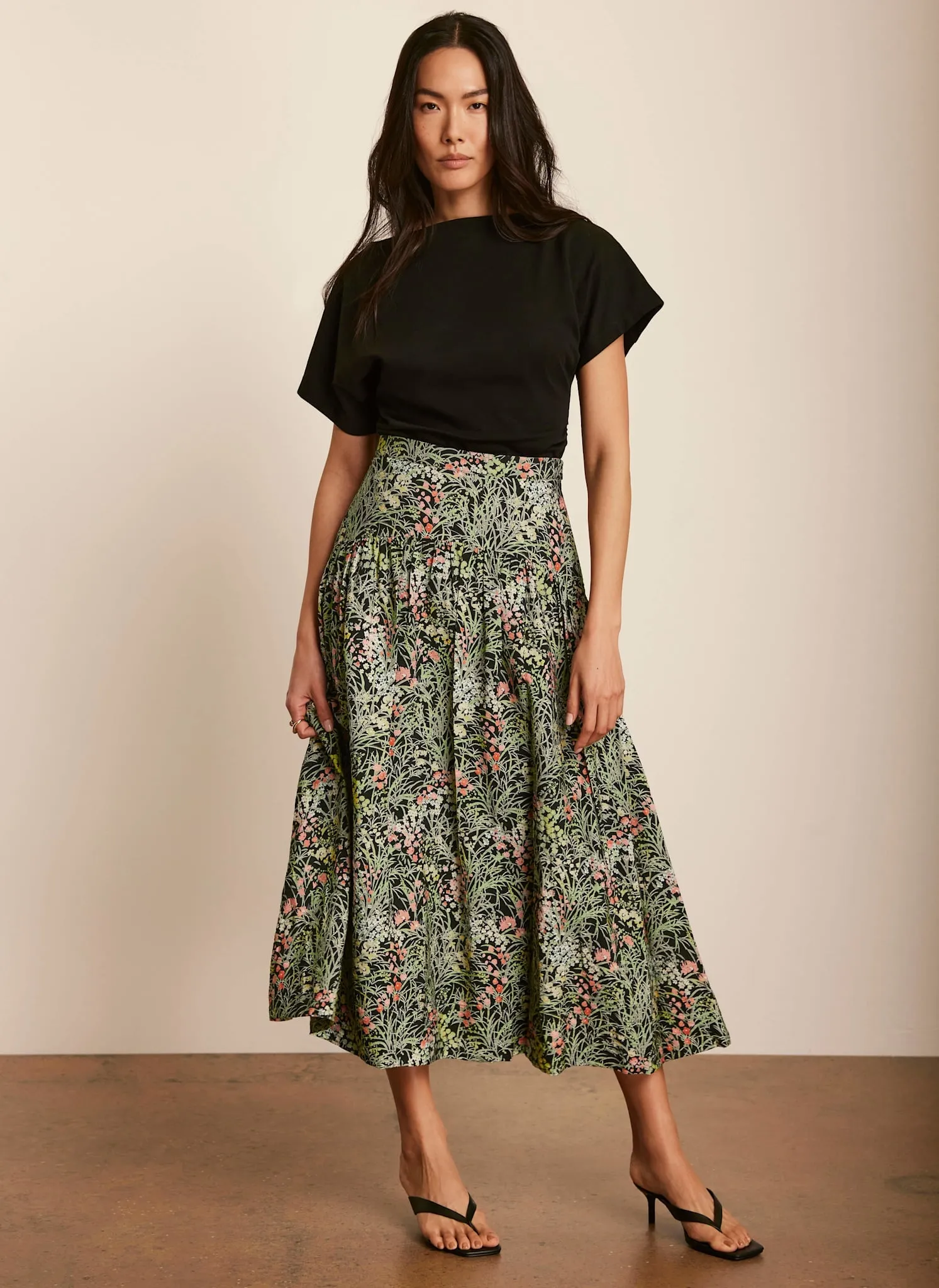 Green Floral Print Midi Skirt sold by Mint Velvet product image thumbnail 5