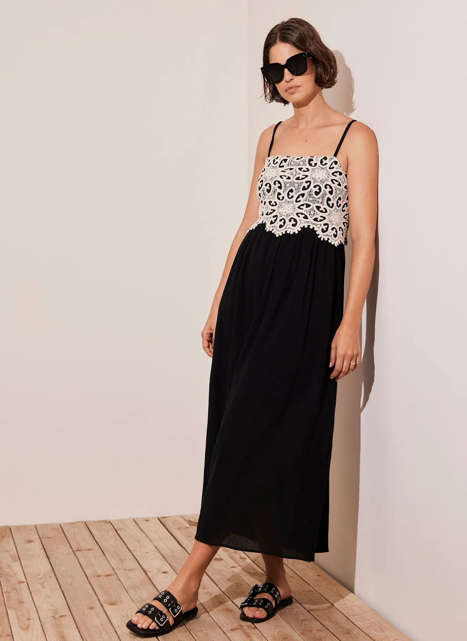 Black Crochet Trim Maxi Dress sold by Mint Velvet product image thumbnail 4
