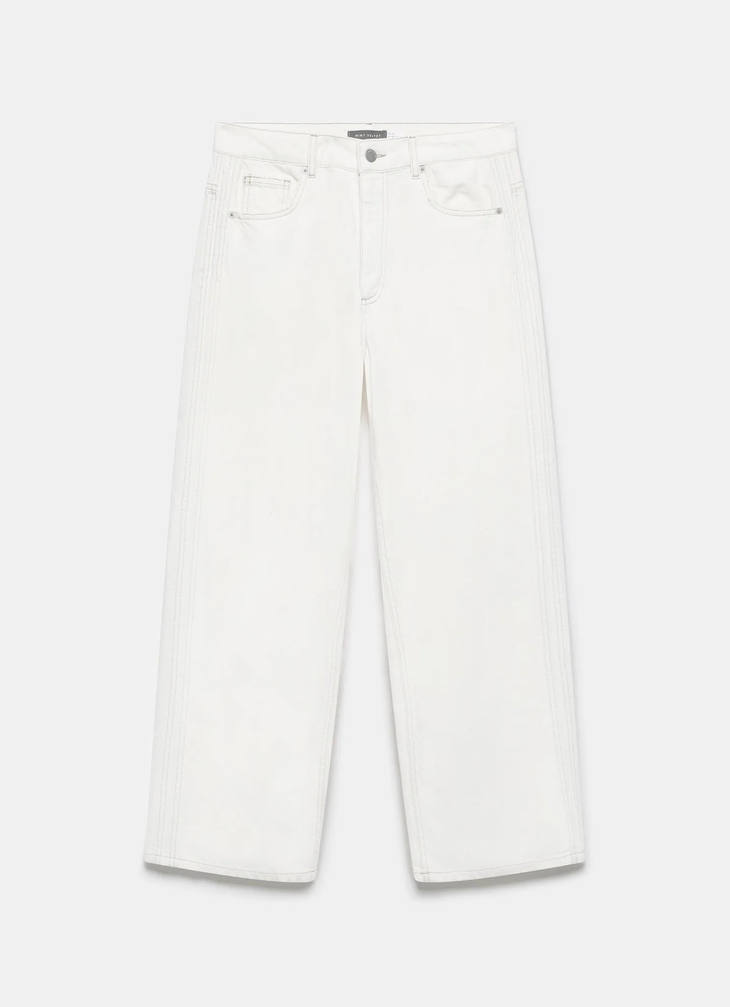 White Relaxed Tapered Boyfriend Jeans sold by Mint Velvet product image thumbnail 5