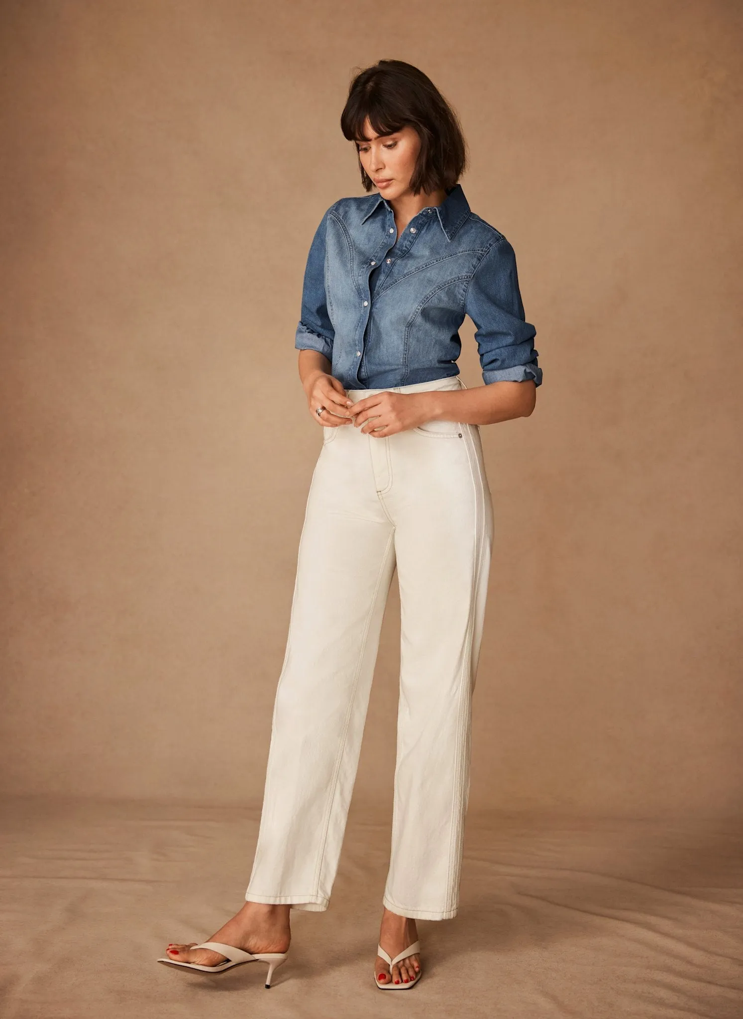 White Relaxed Tapered Boyfriend Jeans sold by Mint Velvet product image thumbnail 2