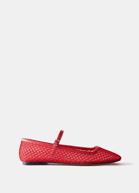 MJ Red Mesh Ballet Flats sold by Mint Velvet
