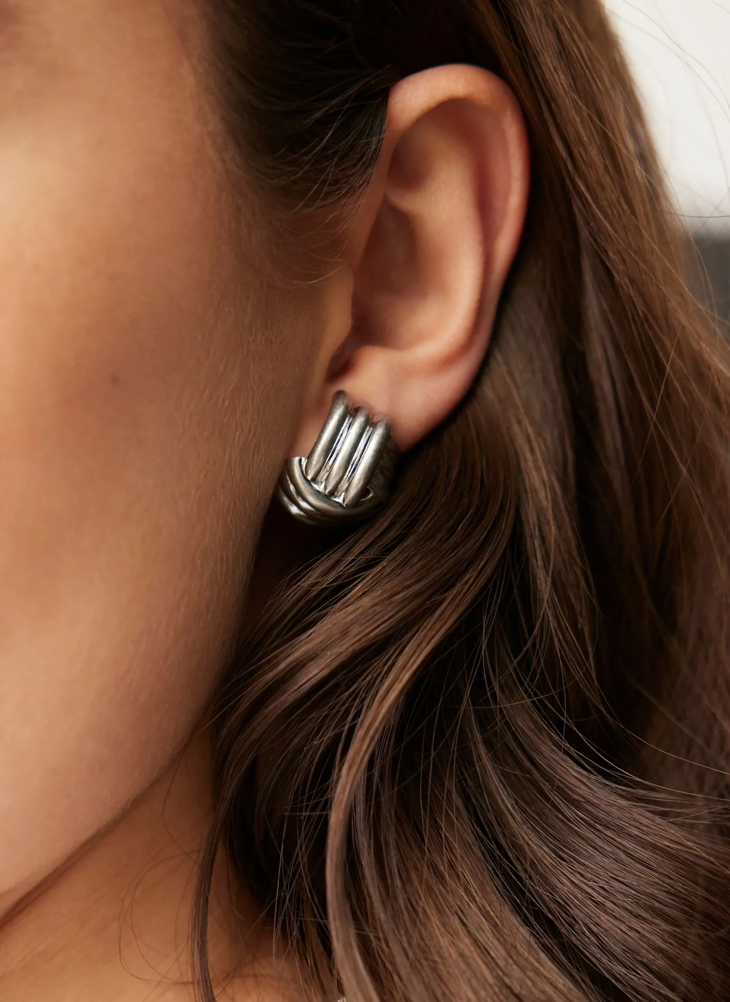 Silver Tone Knot Stud Earrings sold by Mint Velvet product image thumbnail 2