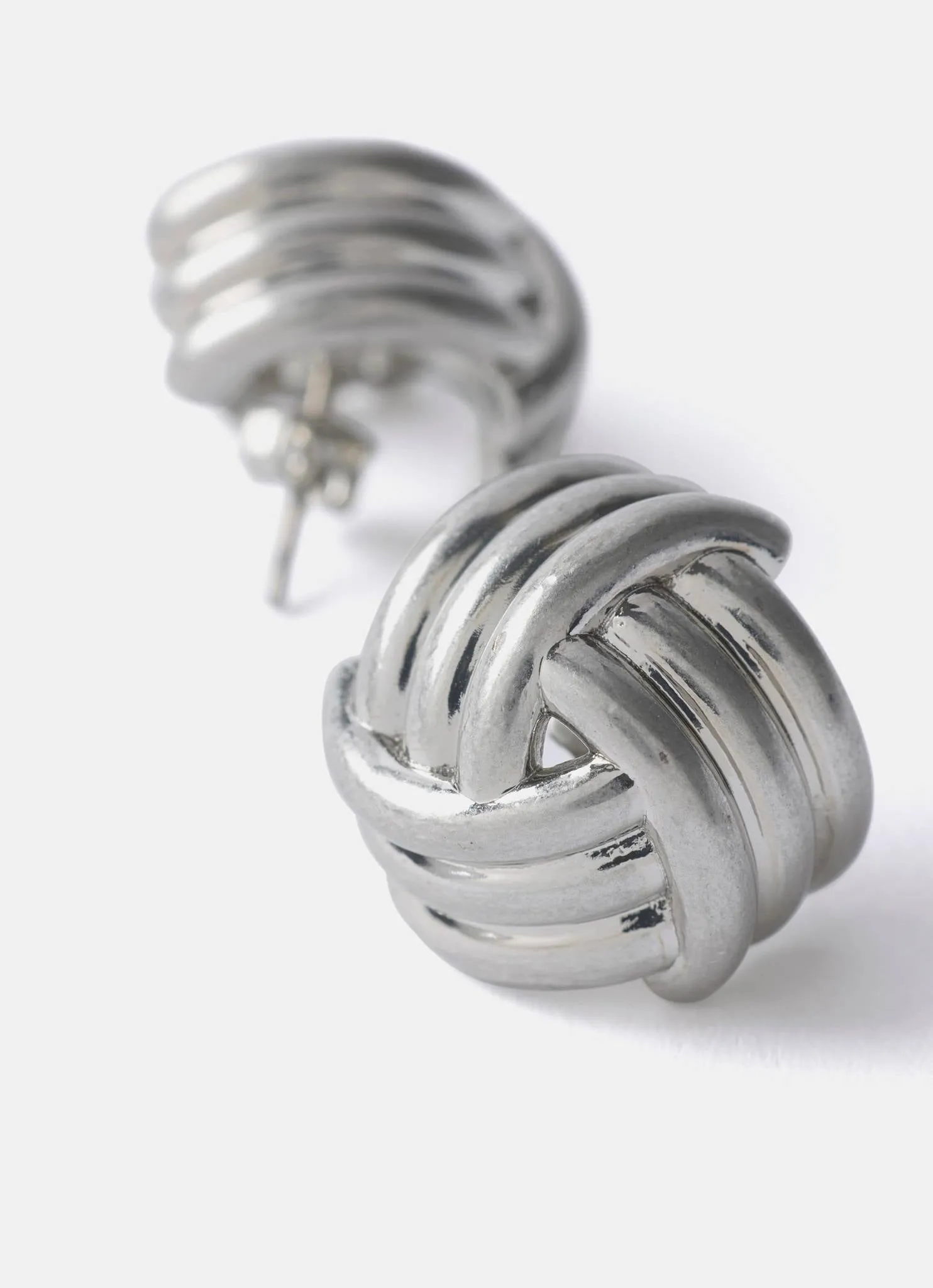 Silver Tone Knot Stud Earrings sold by Mint Velvet product image thumbnail 3