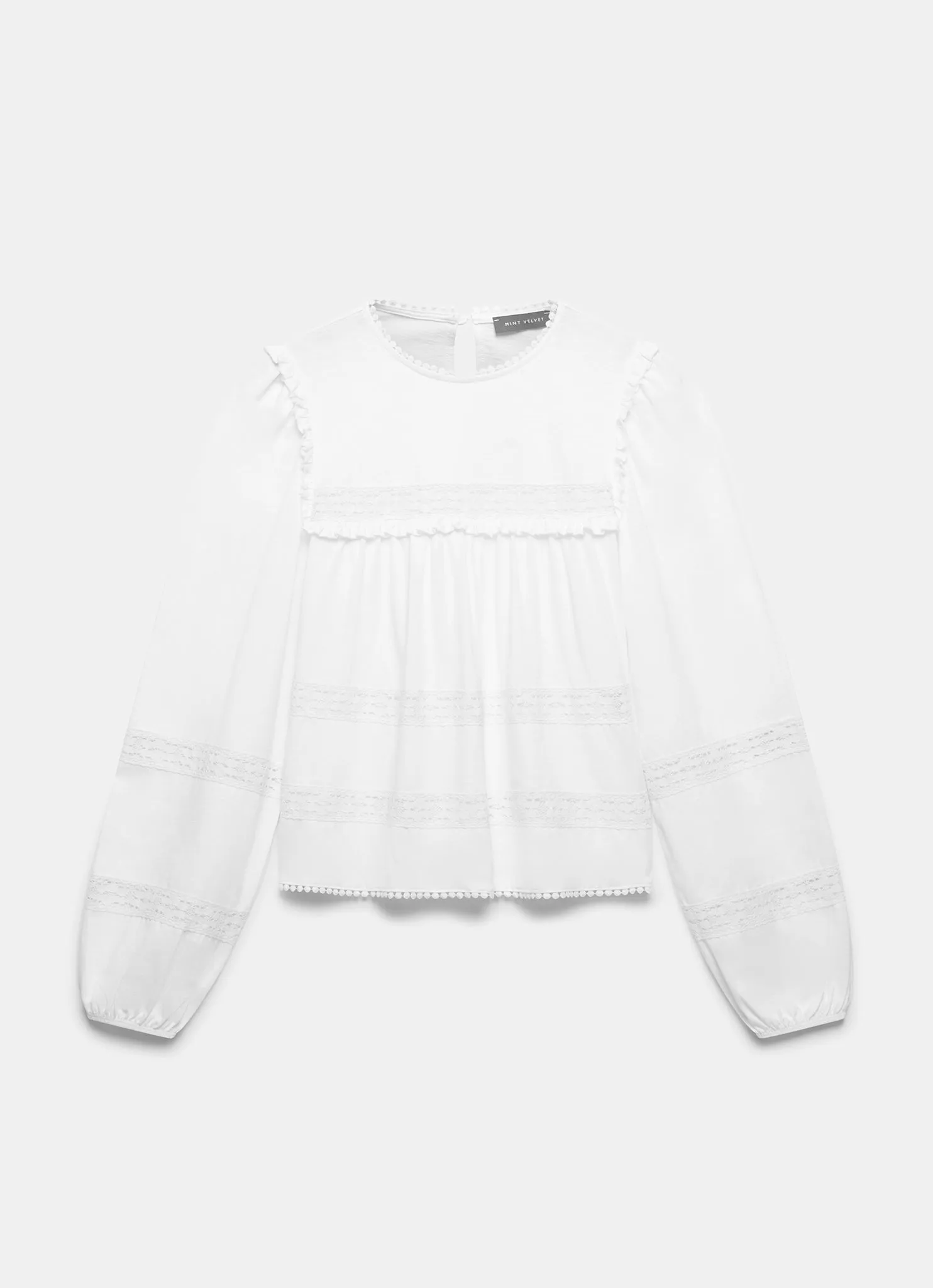 White Lace Trim Blouse sold by Mint Velvet product image thumbnail 5