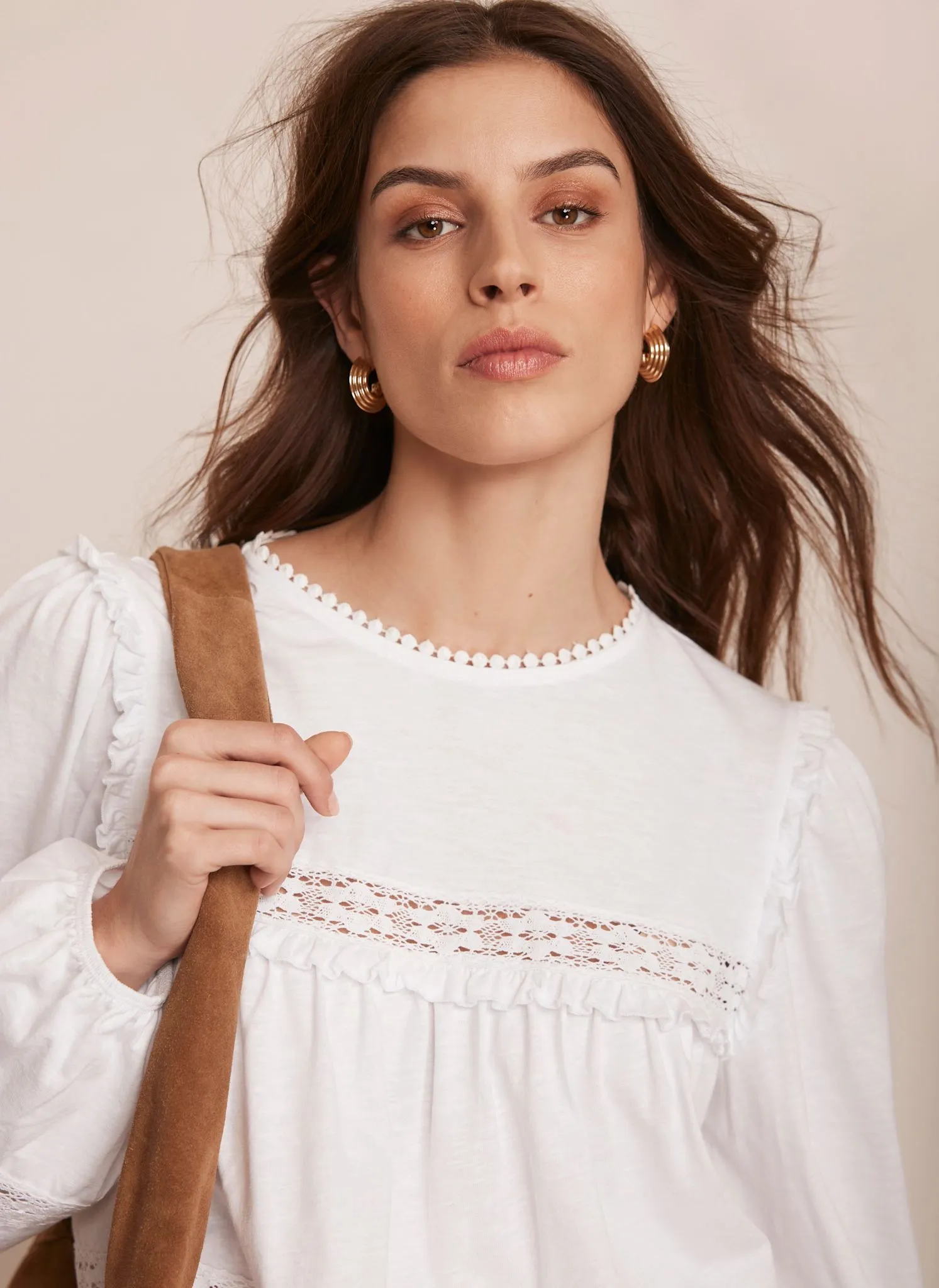 White Lace Trim Blouse sold by Mint Velvet product image thumbnail 4