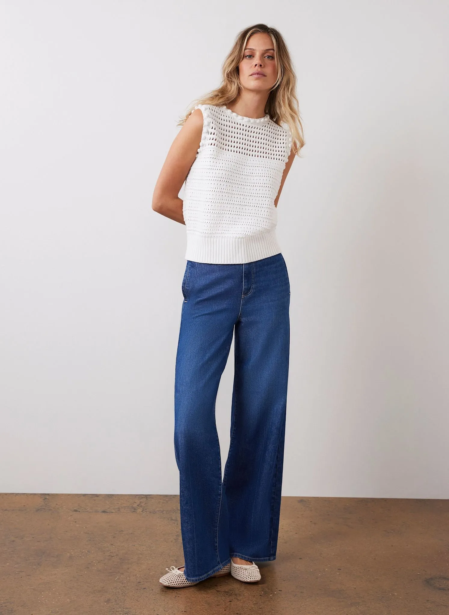 Cream Cotton Knit Top sold by Mint Velvet product image thumbnail 3