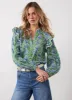 Green Floral Print Ruffle Blouse sold by Mint Velvet