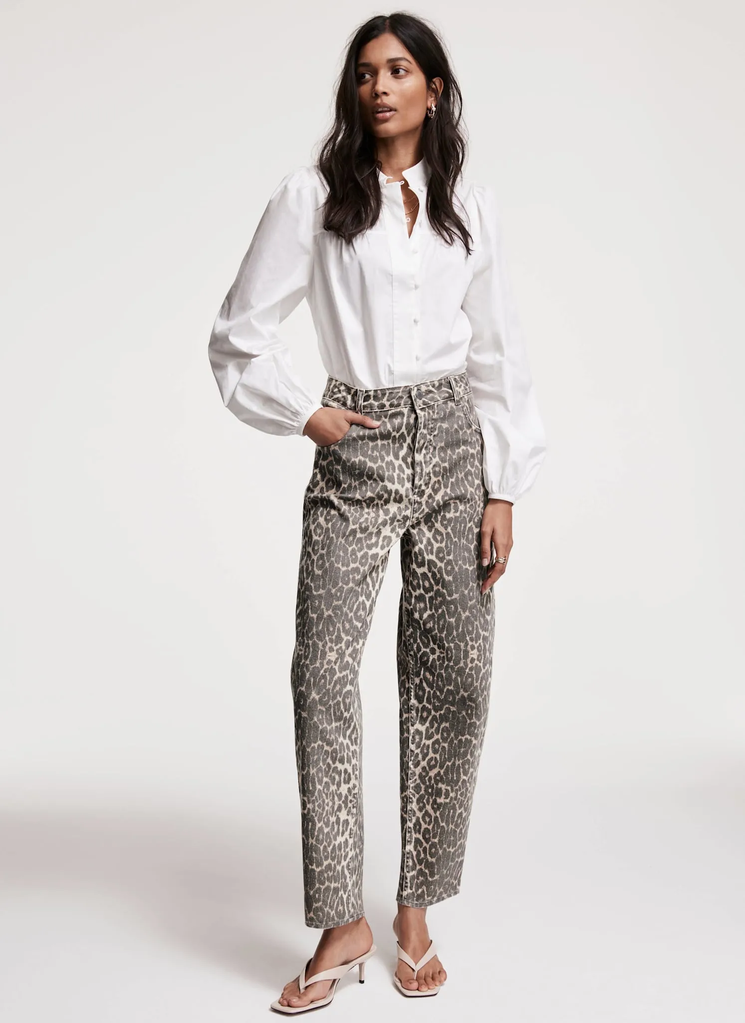 Leopard Print Barrel Leg Jeans sold by Mint Velvet