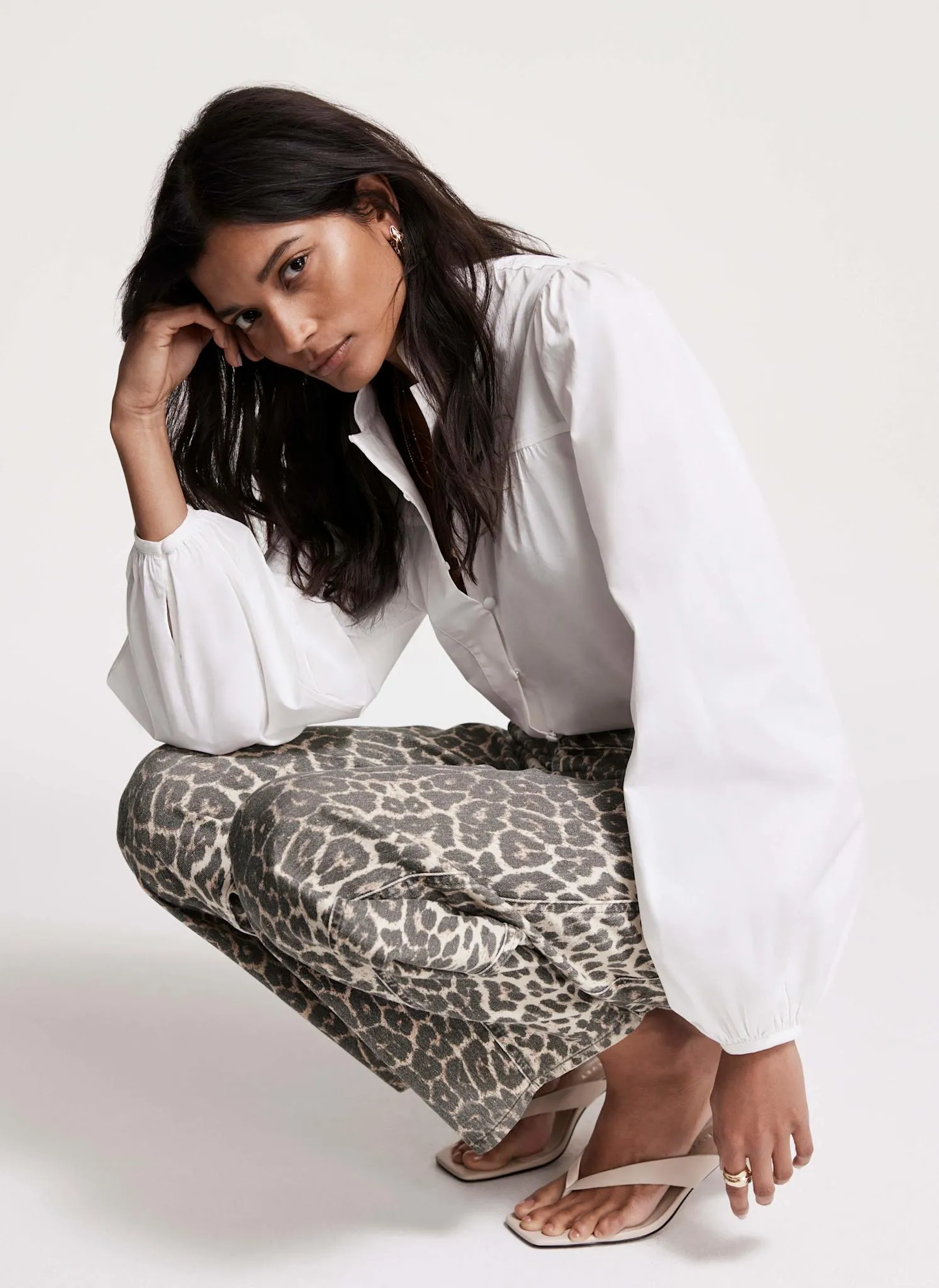 Leopard Print Barrel Leg Jeans sold by Mint Velvet product image thumbnail 4