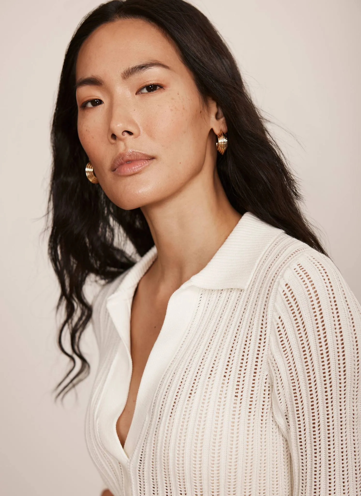 White Cotton Blend Polo Top sold by Mint Velvet product image thumbnail 5