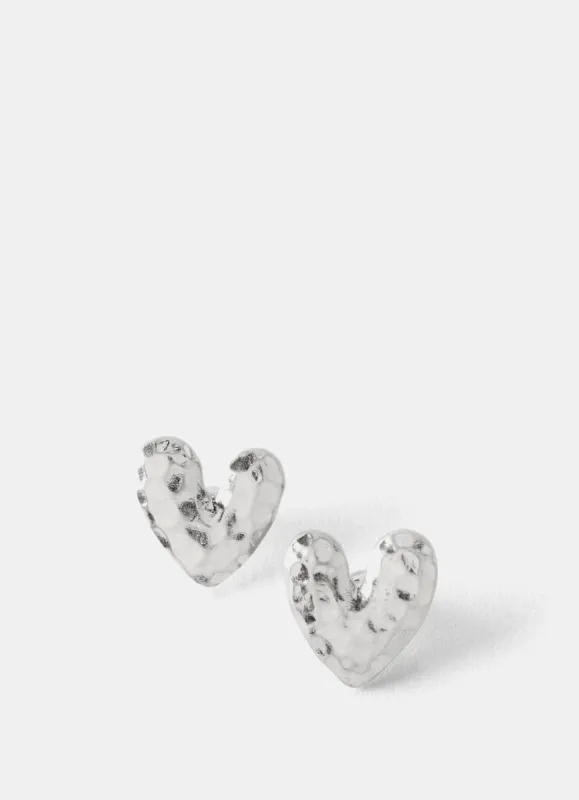 Silver Tone Heart Stud Earrings sold by Mint Velvet