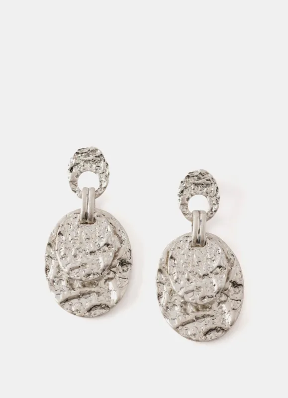 Silver Tone Textured Earrings sold by Mint Velvet