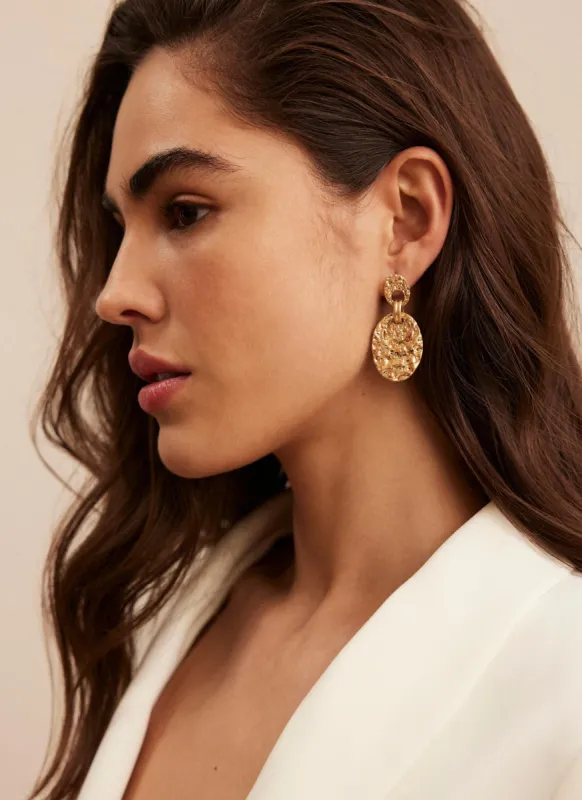 Gold Tone Textured Earrings sold by Mint Velvet