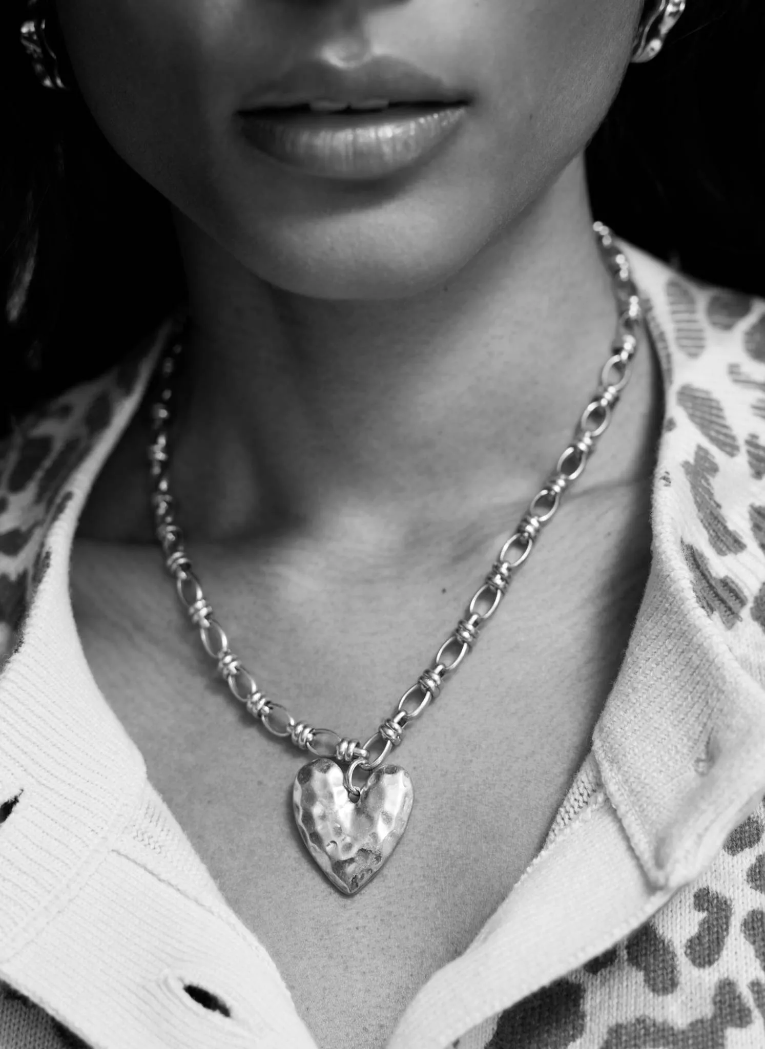 Silver Tone Heart Chain Necklace sold by Mint Velvet product image thumbnail 4