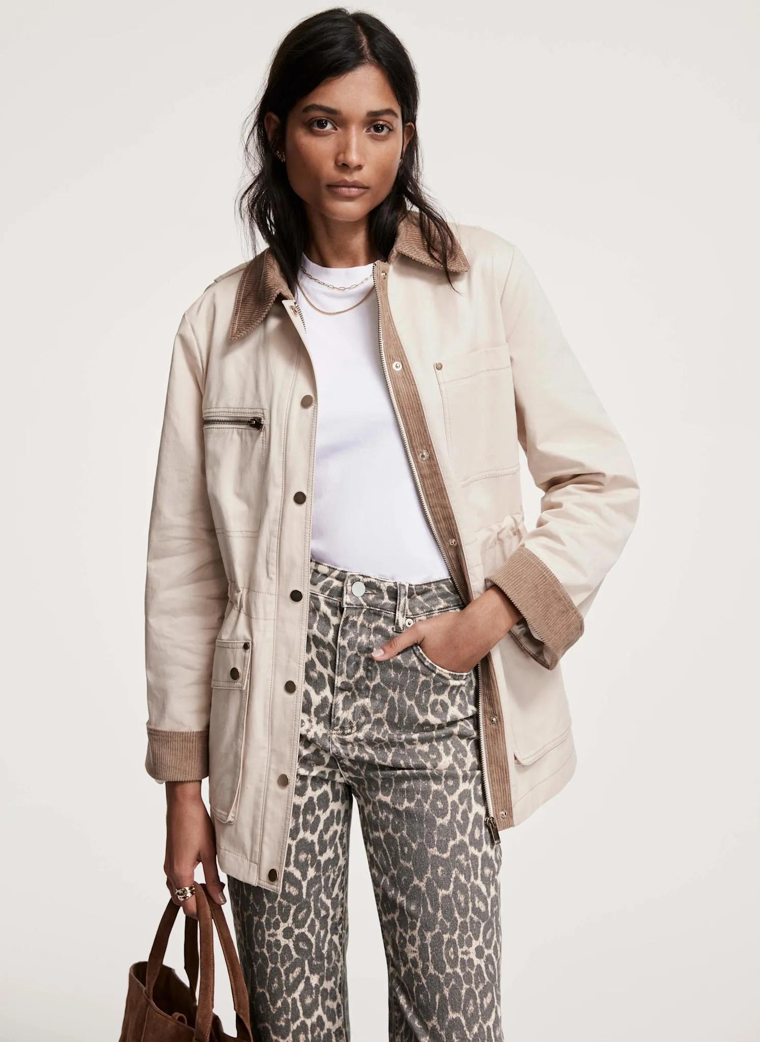 Neutral Washed Barn Jacket sold by Mint Velvet