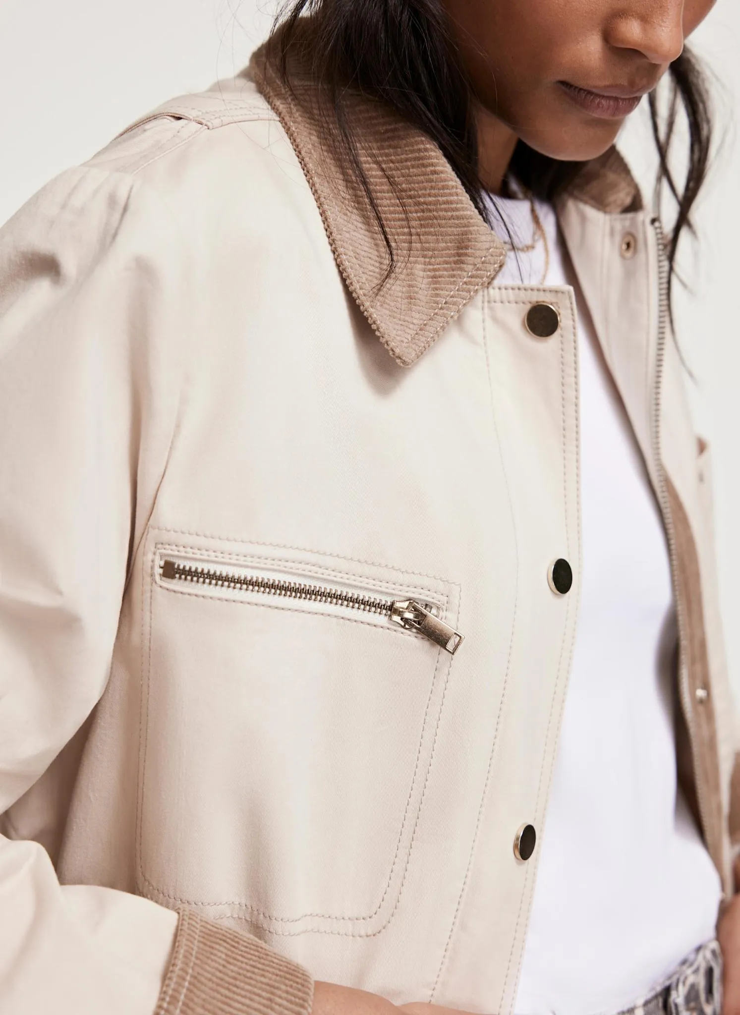 Neutral Washed Barn Jacket sold by Mint Velvet product image thumbnail 4