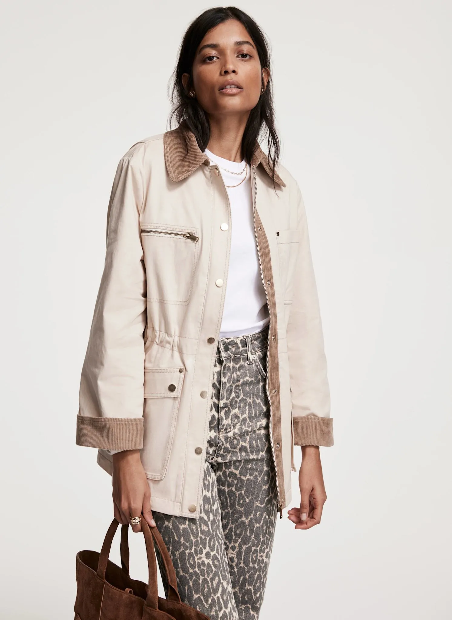 Neutral Washed Barn Jacket sold by Mint Velvet product image thumbnail 2