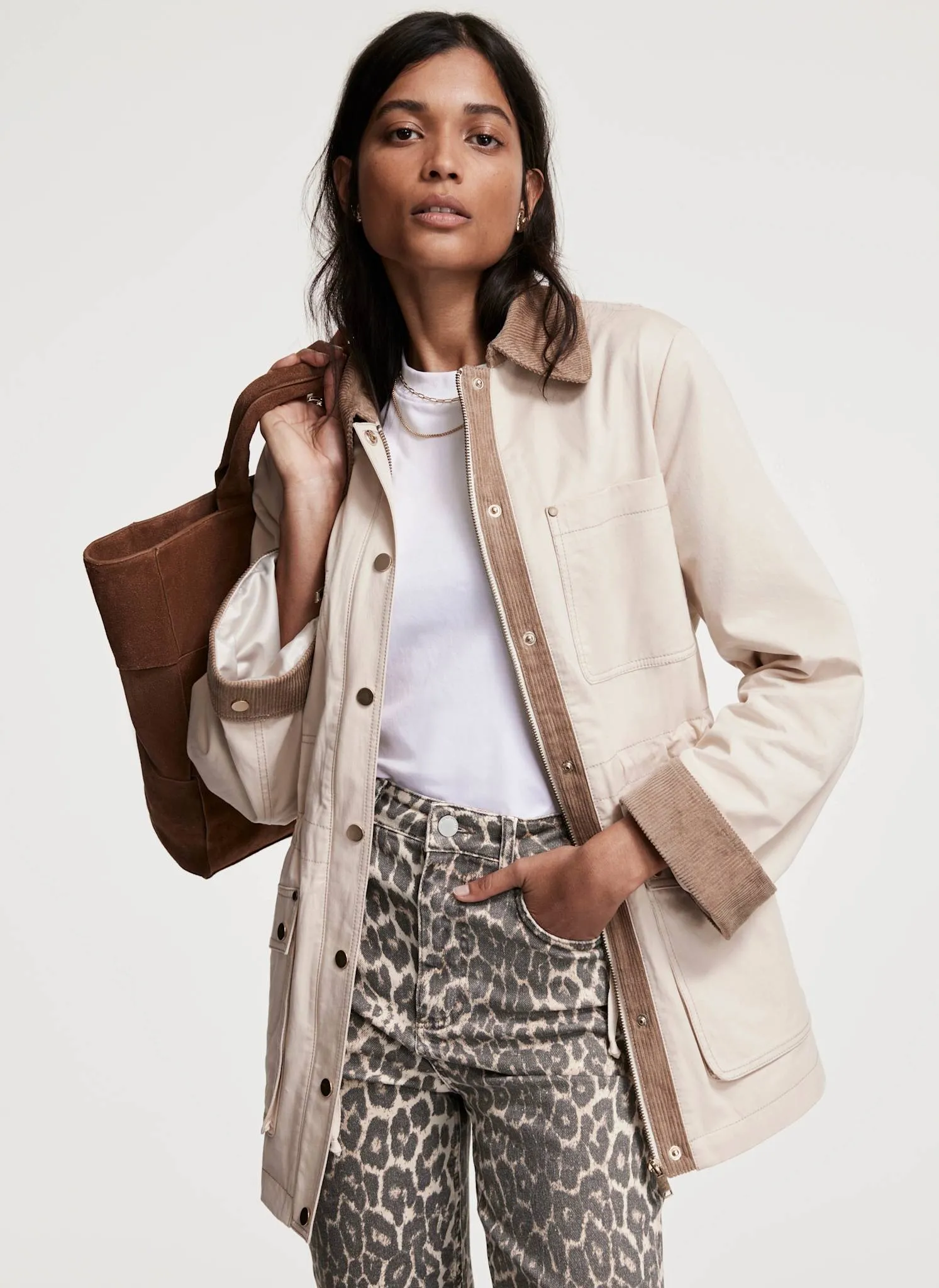 Neutral Washed Barn Jacket sold by Mint Velvet product image thumbnail 3