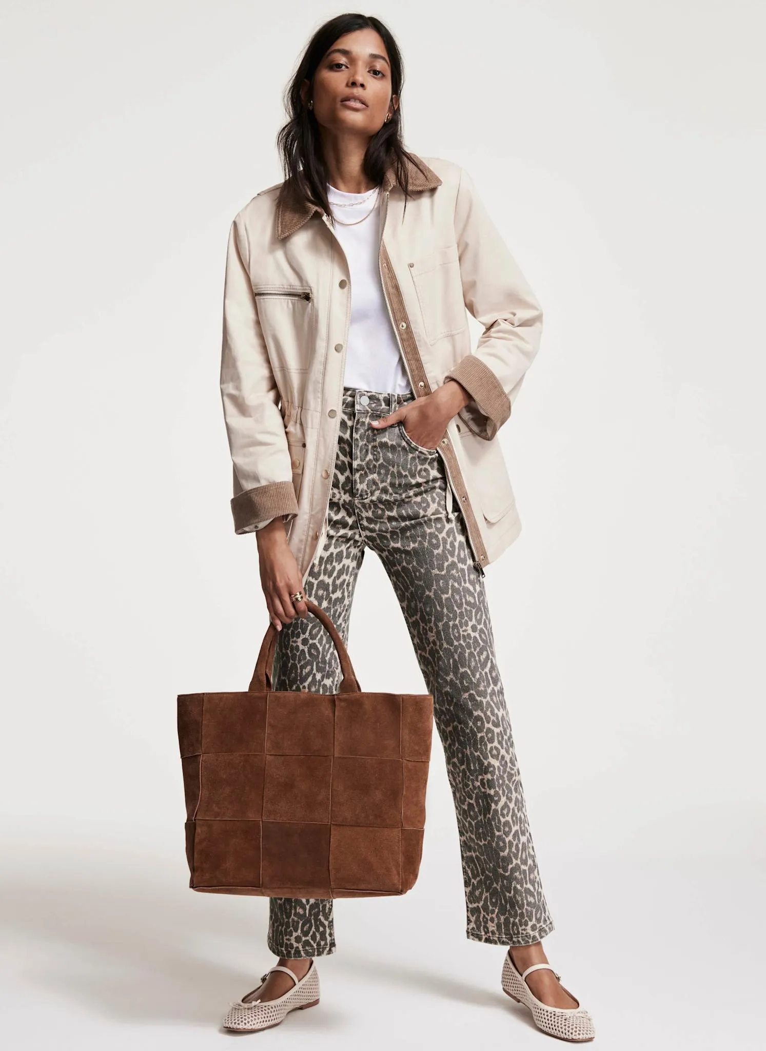 Neutral Washed Barn Jacket sold by Mint Velvet product image thumbnail 5