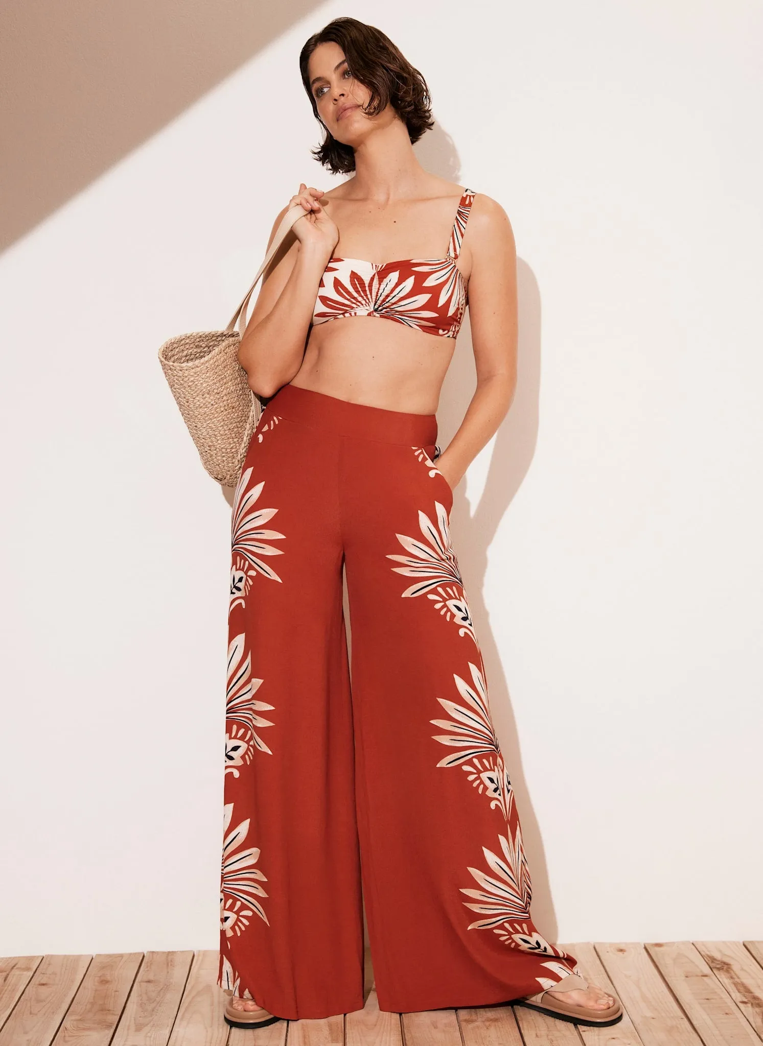 Orange Print Wide Trousers sold by Mint Velvet