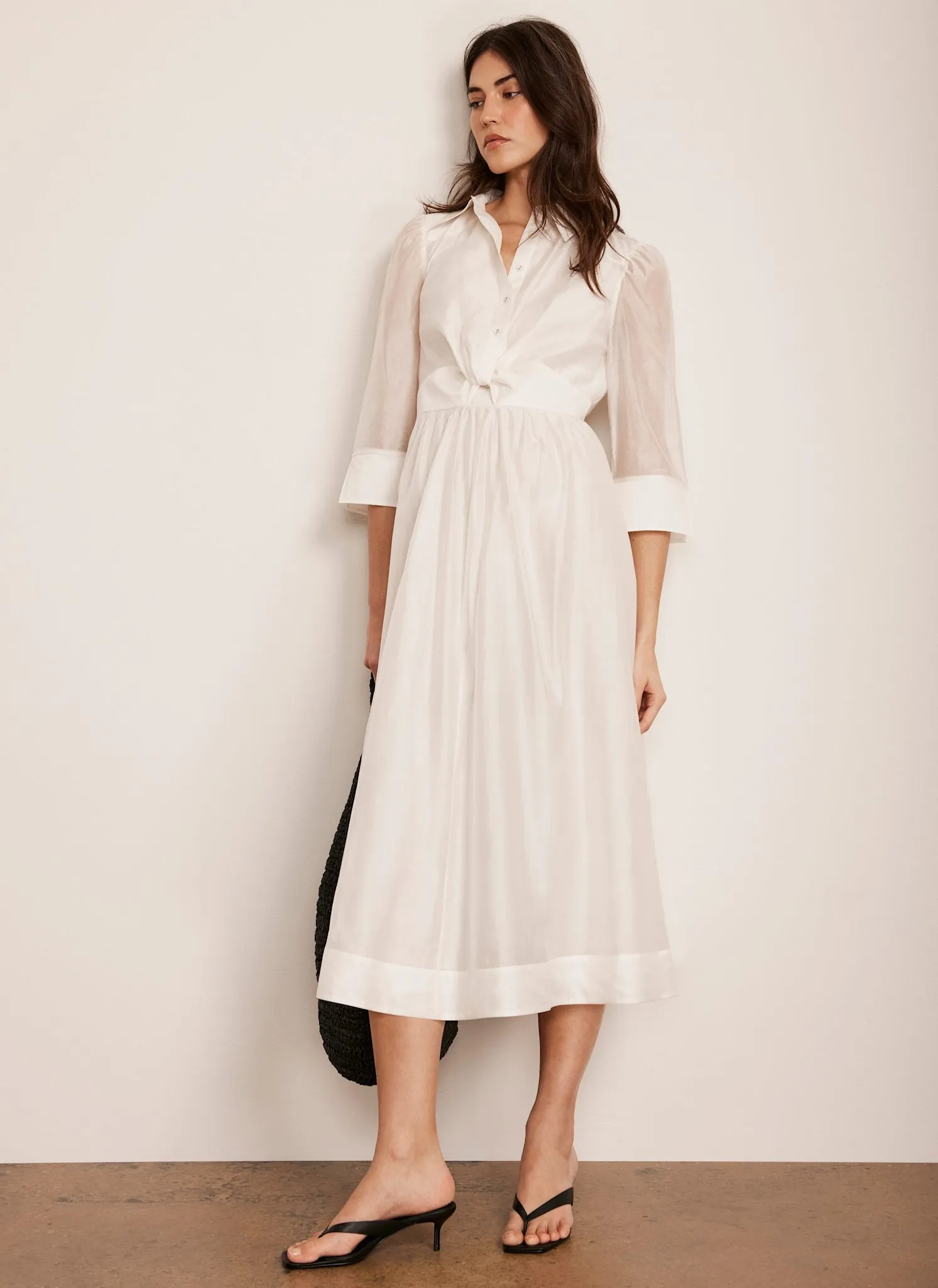 White Twist Detail Midi Dress sold by Mint Velvet product image thumbnail 5