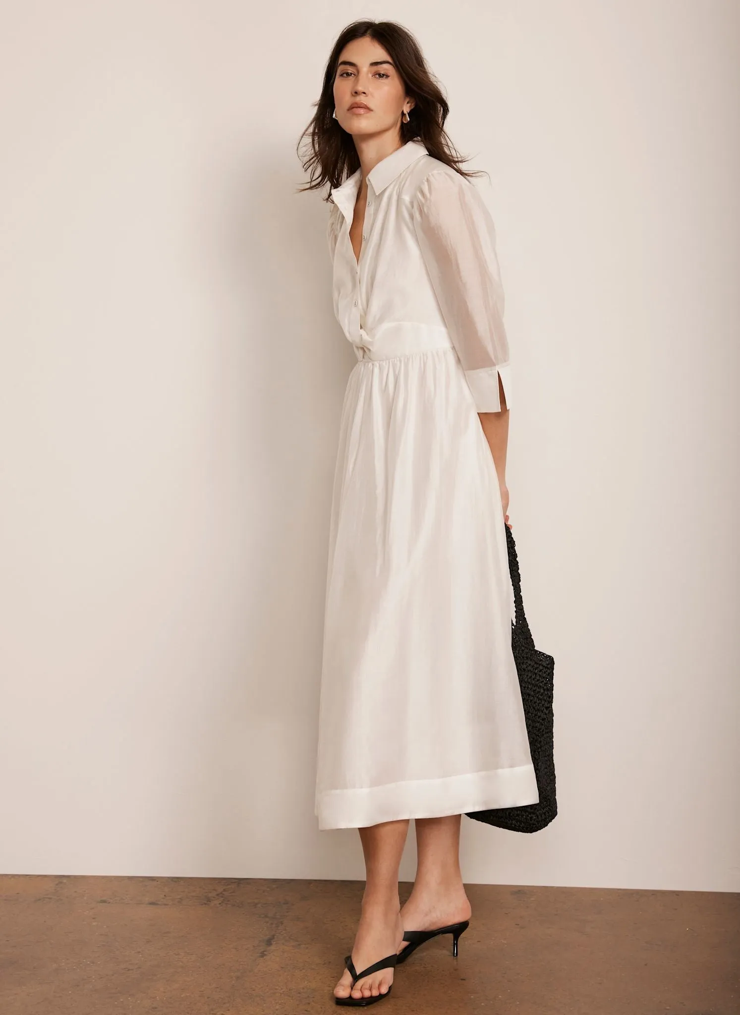 White Twist Detail Midi Dress sold by Mint Velvet product image thumbnail 2