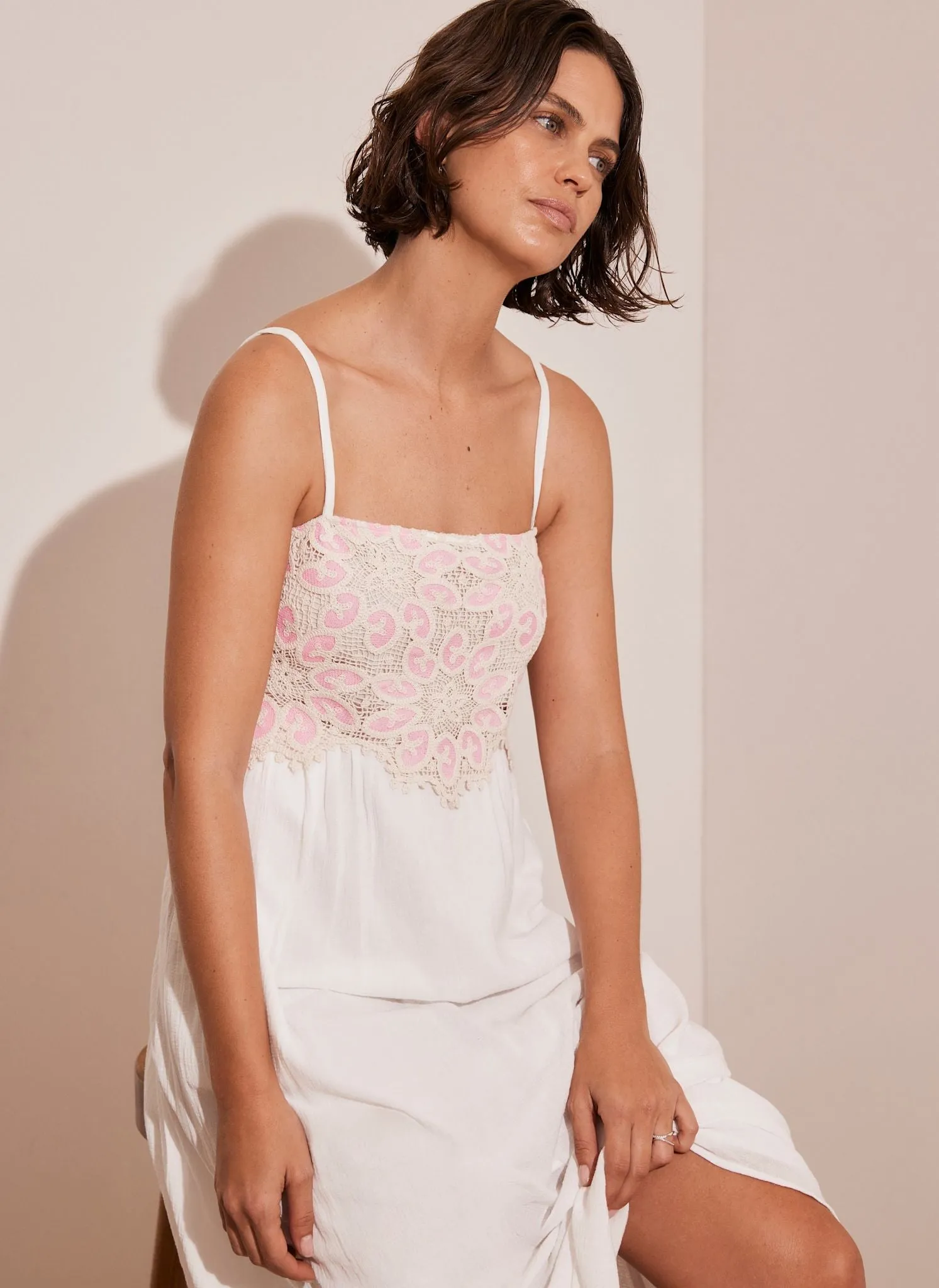 Cream Crochet Trim Maxi Dress sold by Mint Velvet product image thumbnail 2