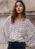 Cream Geometric Print Blouse sold by Mint Velvet