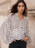 Cream Geometric Print Blouse sold by Mint Velvet