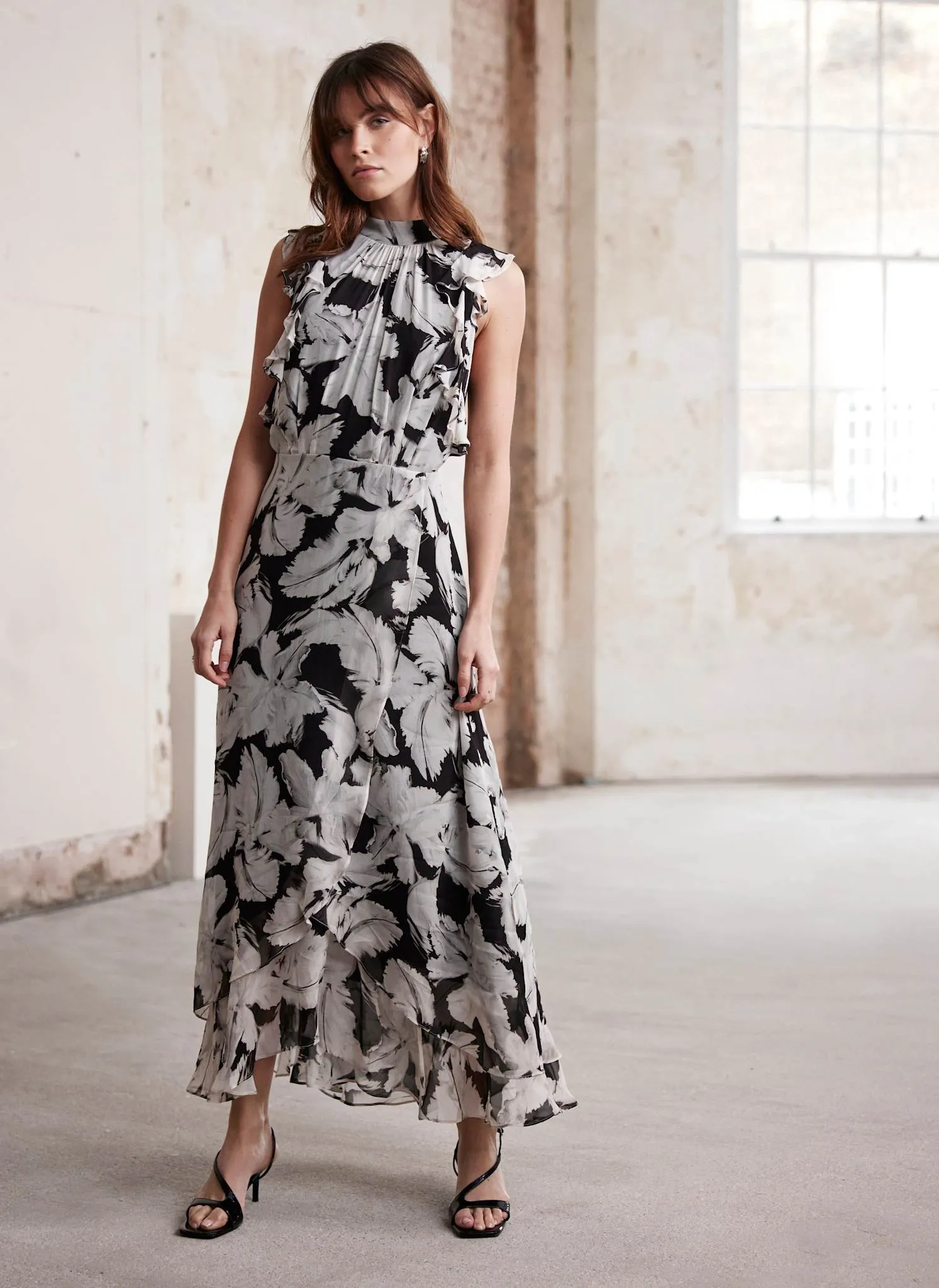 Black Feather Print Midi Dress sold by Mint Velvet product image thumbnail 5