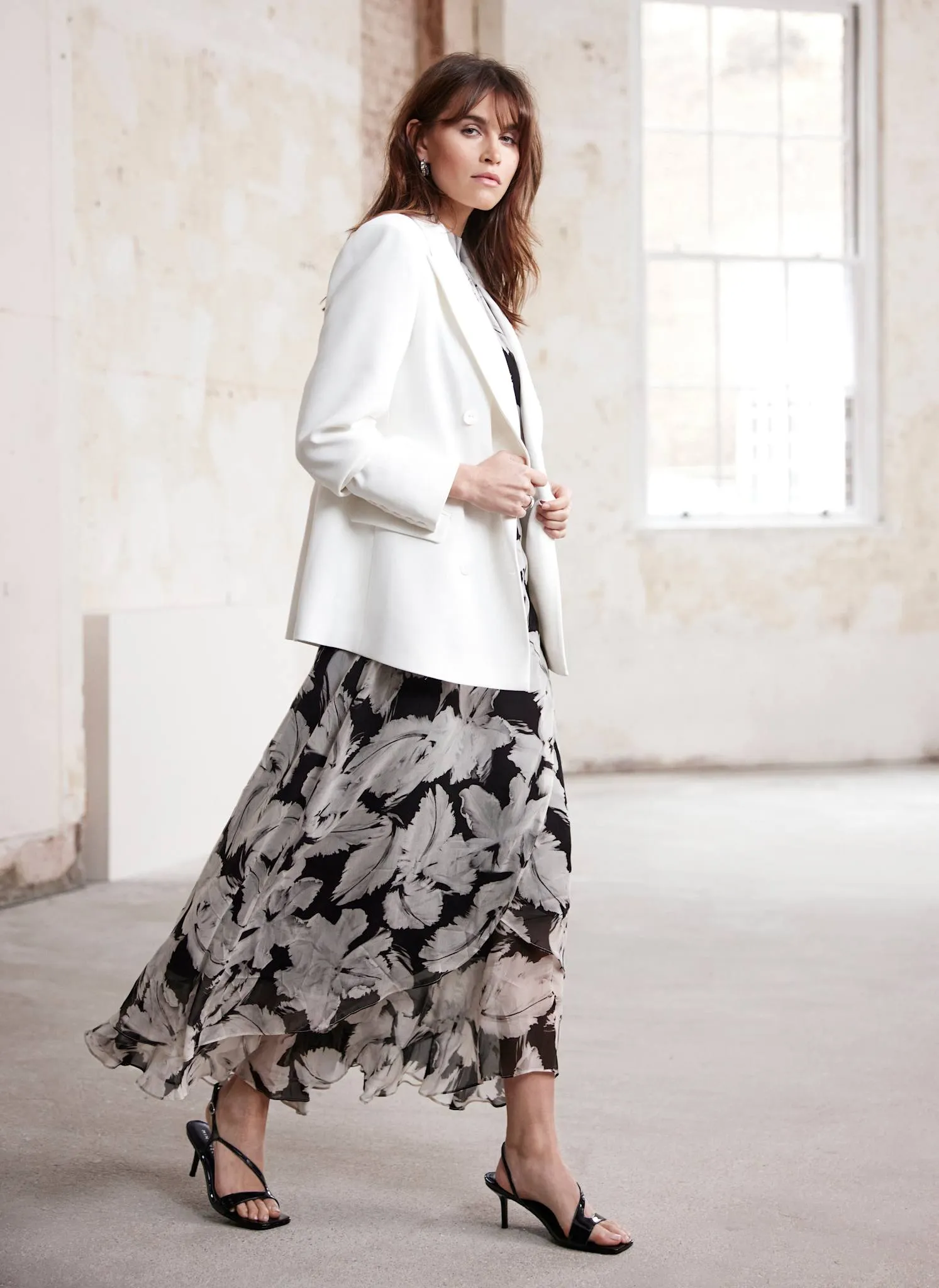 Black Feather Print Midi Dress sold by Mint Velvet product image thumbnail 3