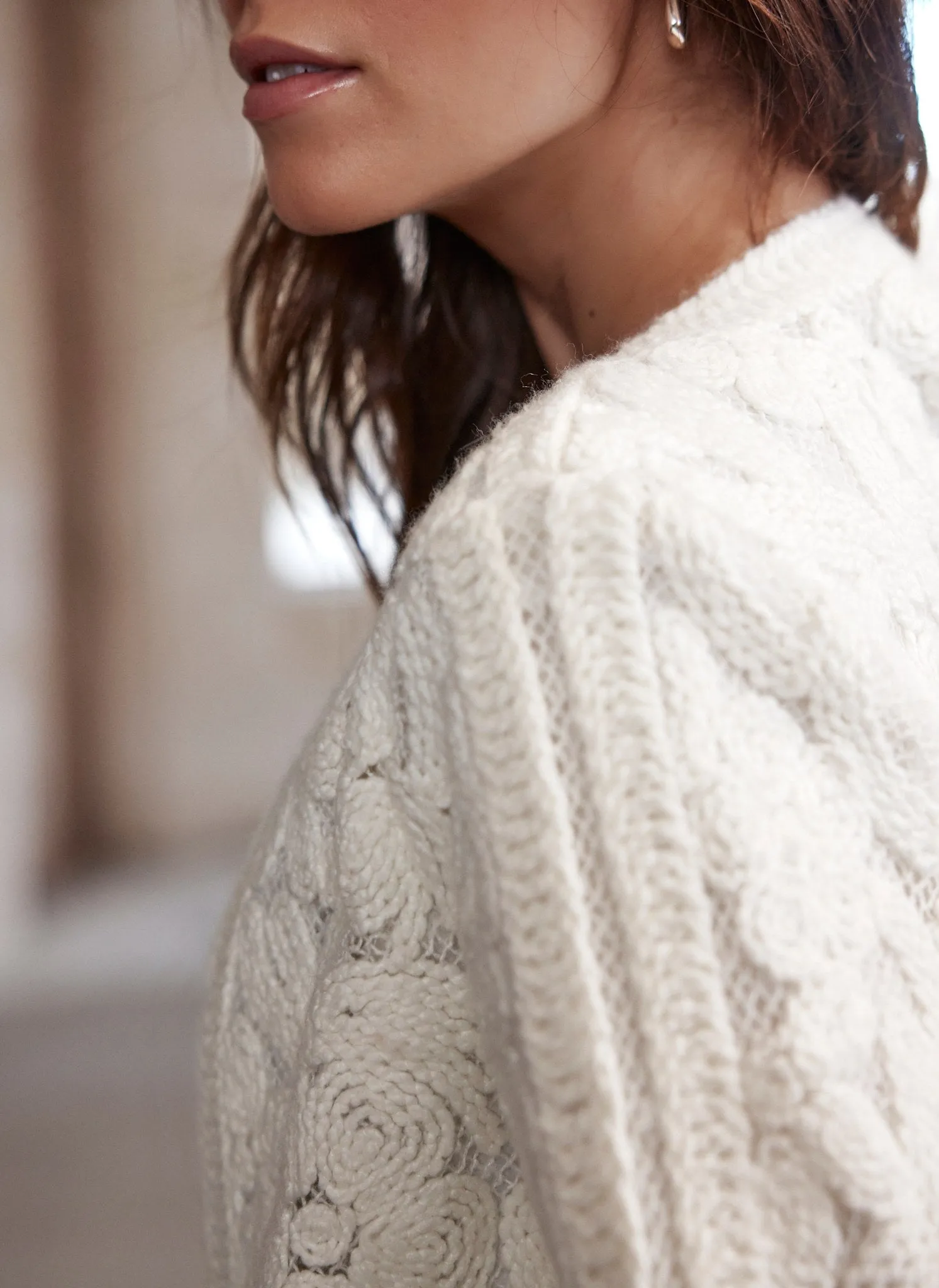 Cream Lace Knit Jacket sold by Mint Velvet product image thumbnail 5