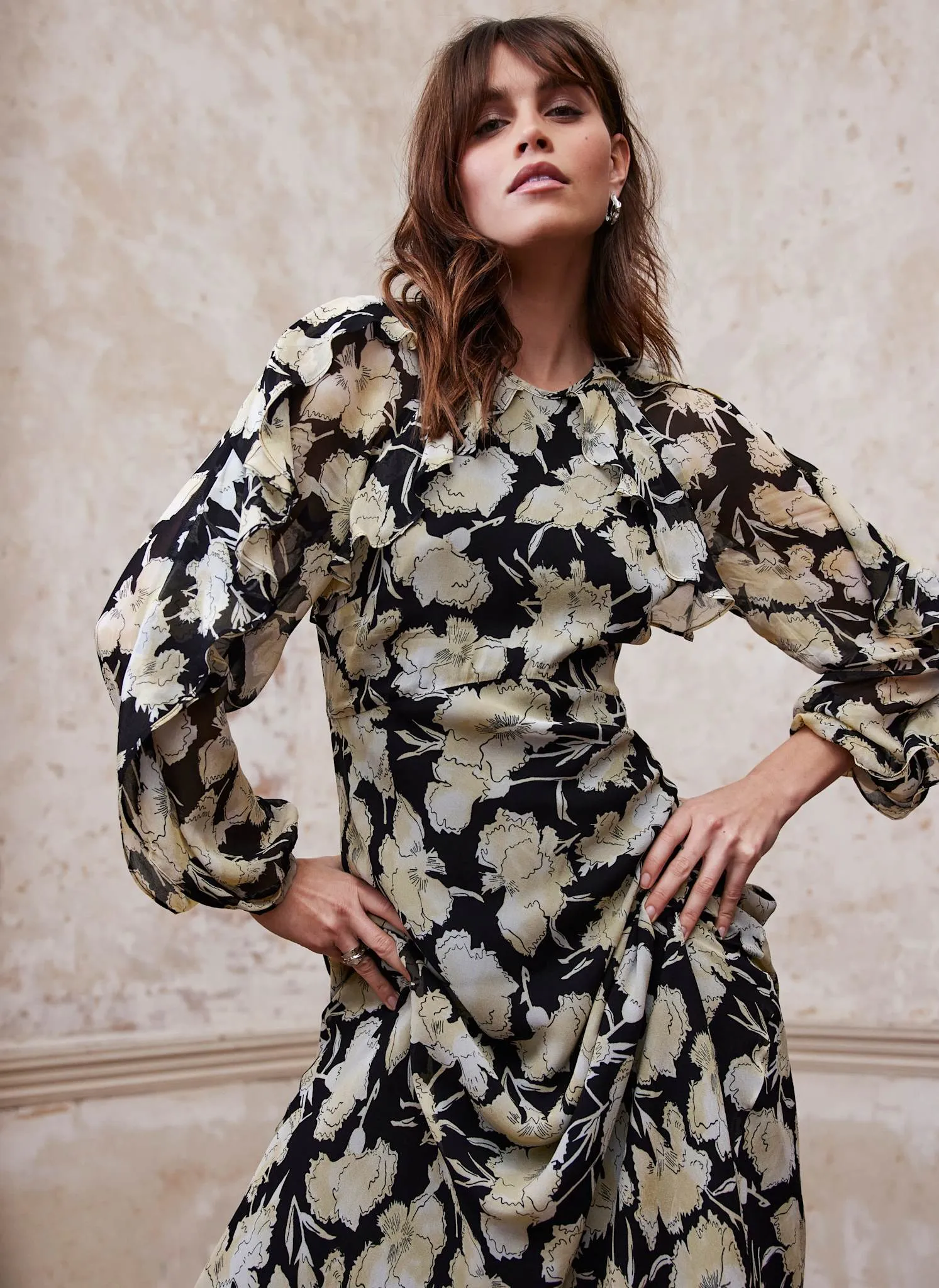 Black Floral Print Maxi Dress sold by Mint Velvet product image thumbnail 2