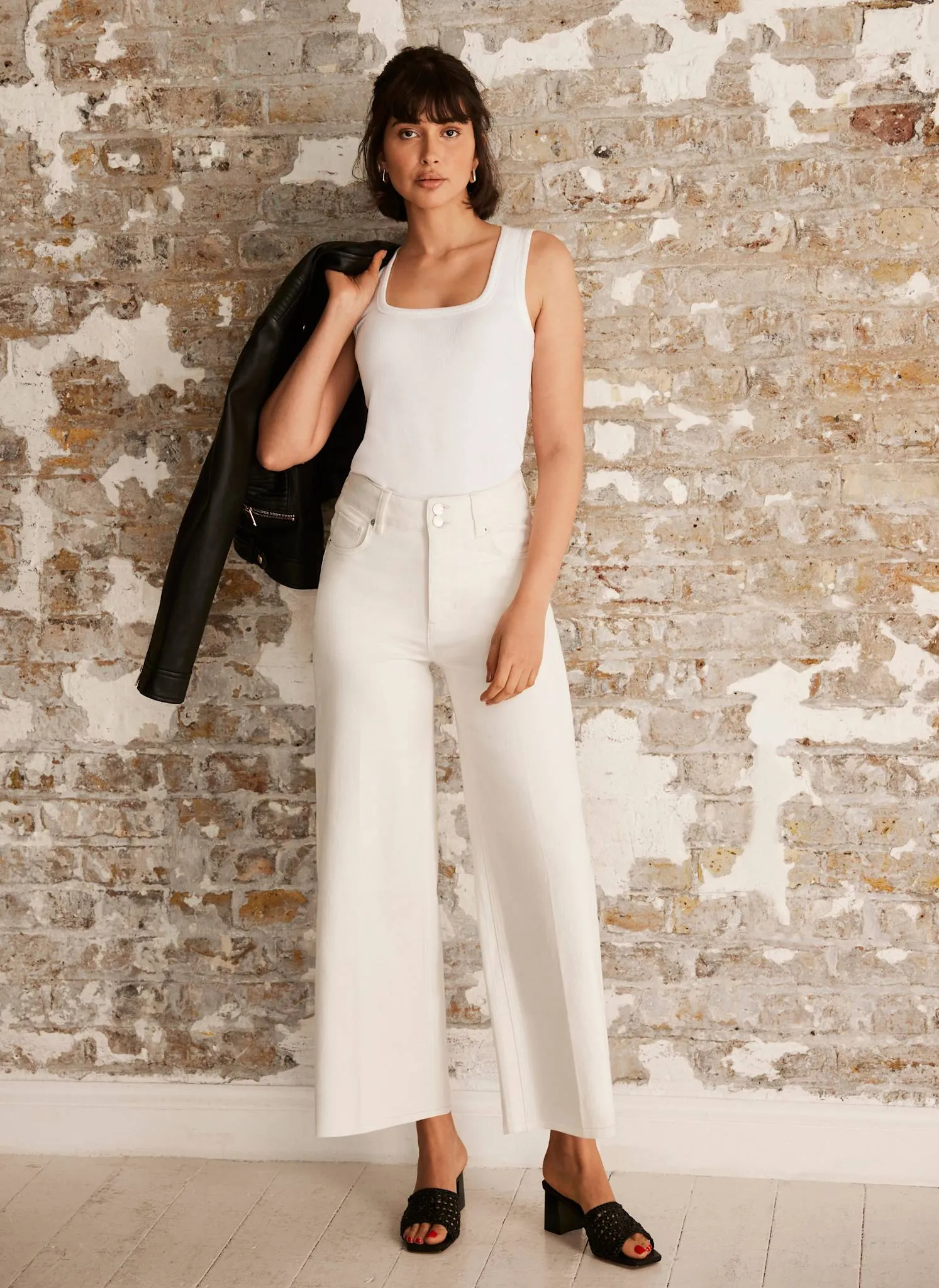 White Cropped Wide Jeans sold by Mint Velvet product image thumbnail 5