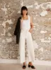 White Cropped Wide Jeans sold by Mint Velvet