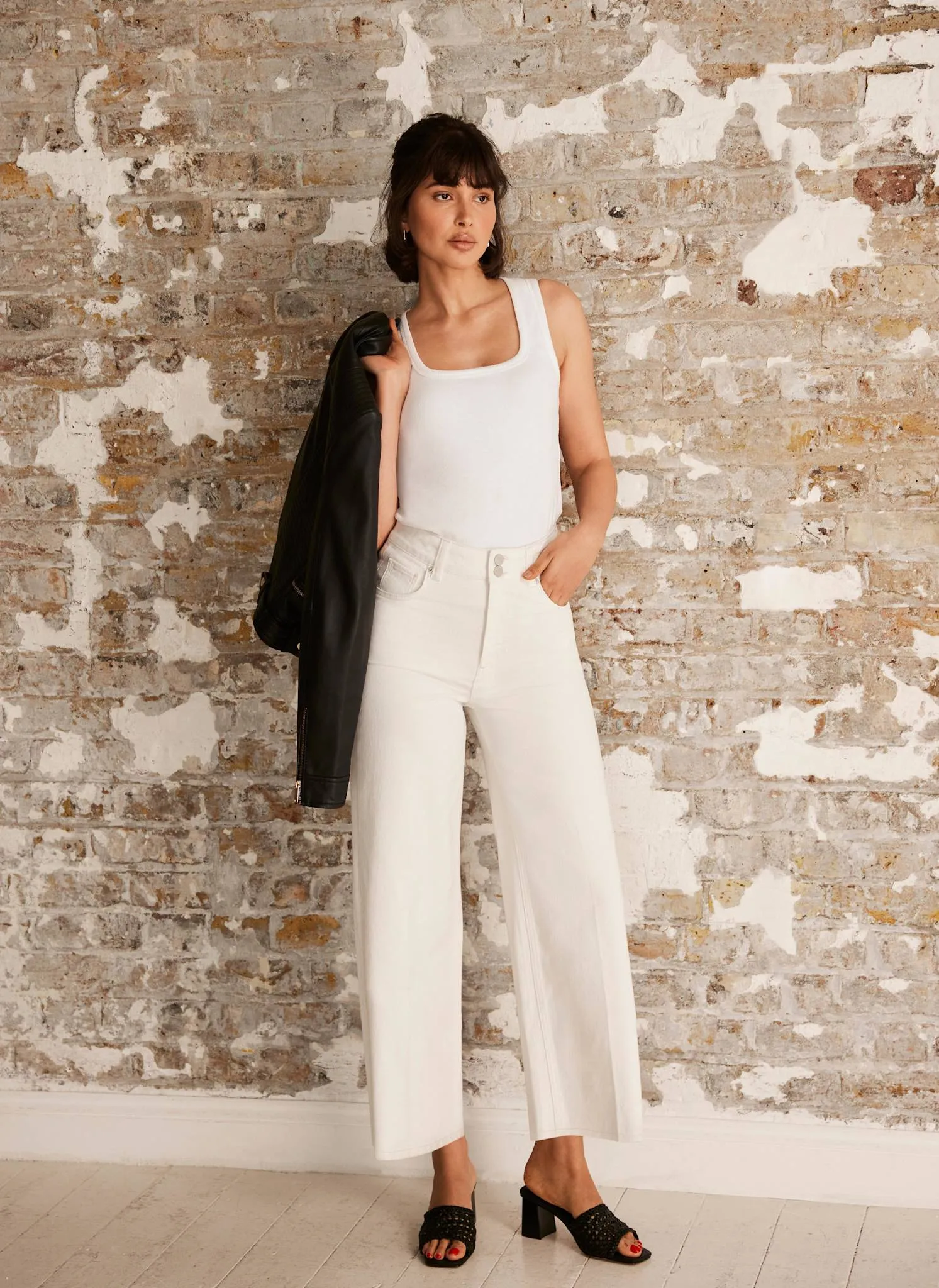 White Cropped Wide Jeans sold by Mint Velvet product image thumbnail 2