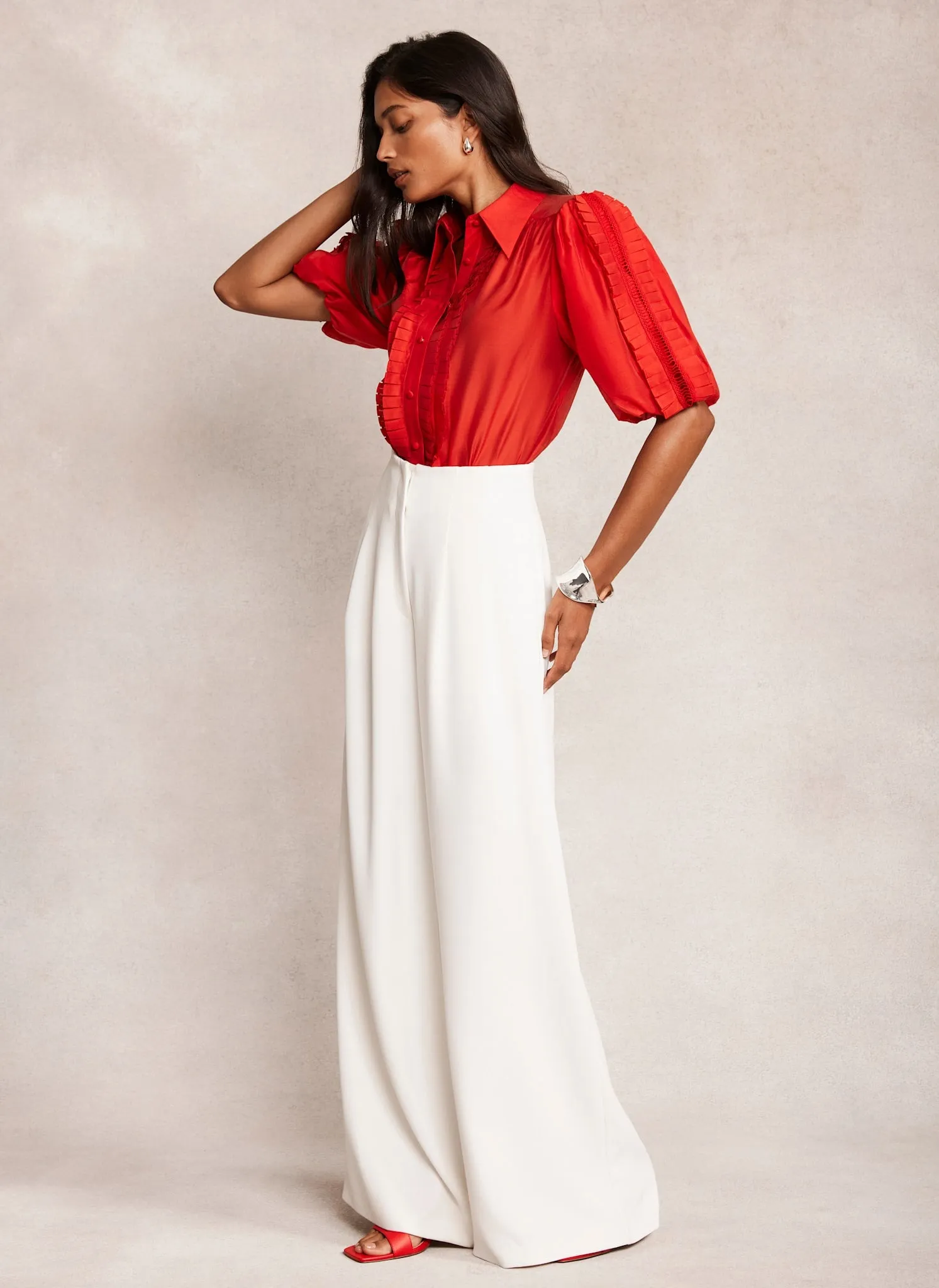 Red Puff Sleeve Shirt sold by Mint Velvet product image thumbnail 5