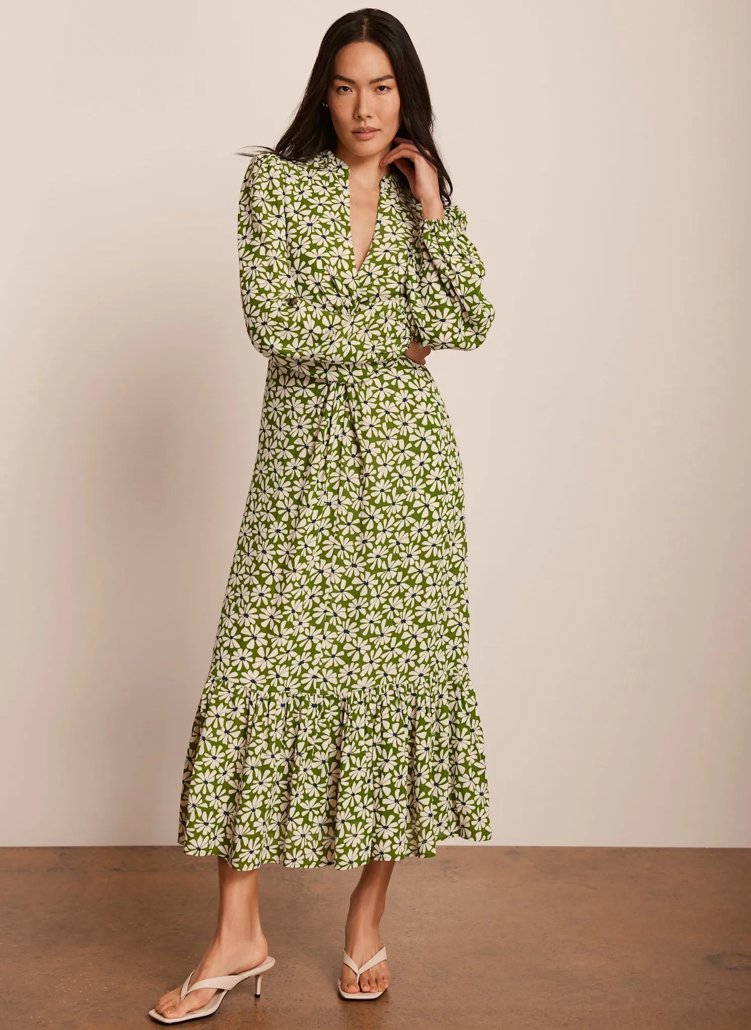 Green Floral Print Midi Dress sold by Mint Velvet product image thumbnail 2