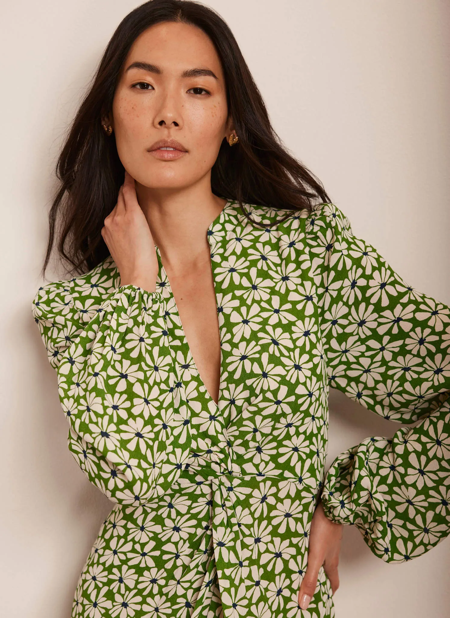 Green Floral Print Midi Dress sold by Mint Velvet product image thumbnail 3