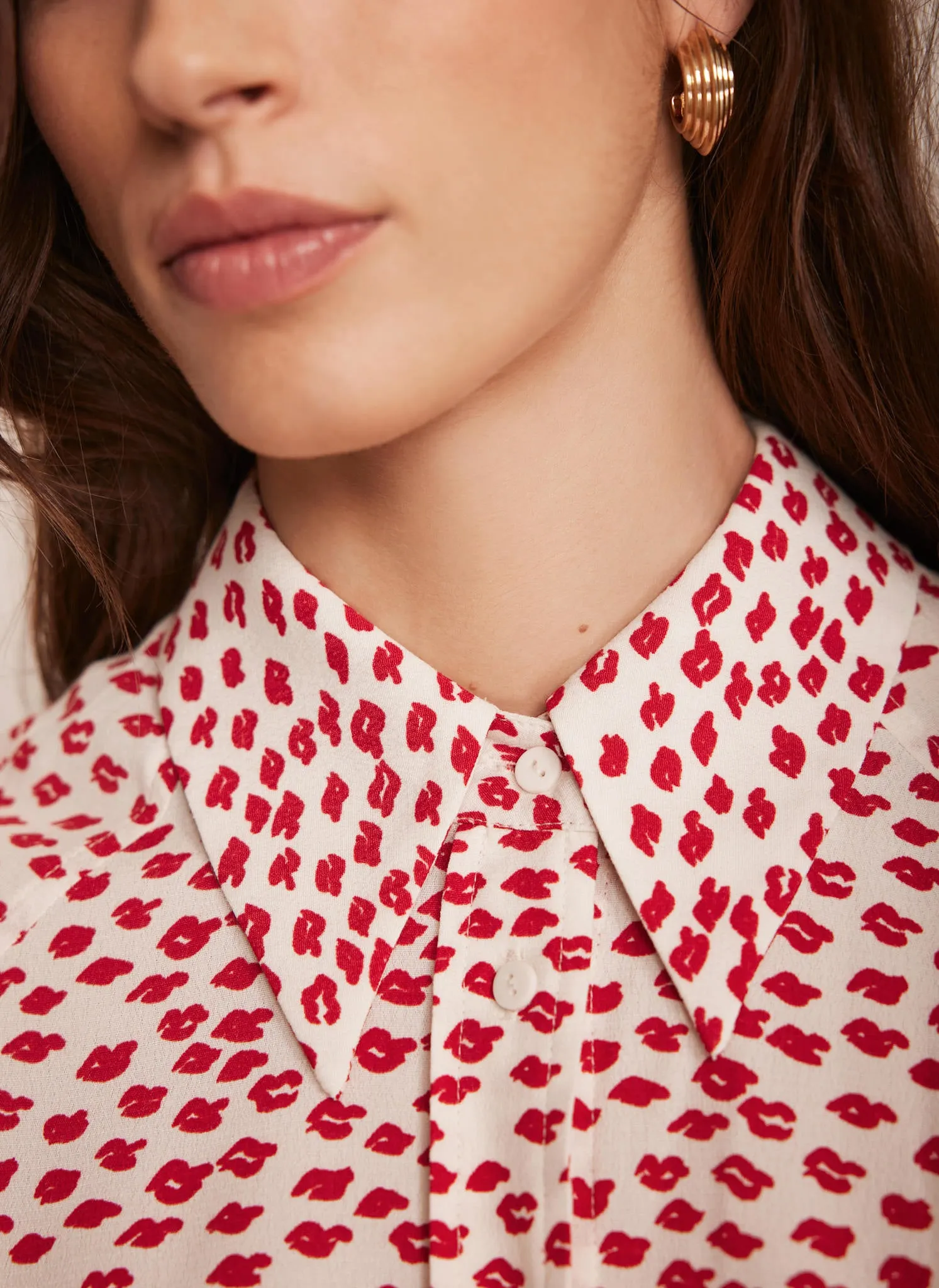 Cream Lips Print Shirt sold by Mint Velvet product image thumbnail 4