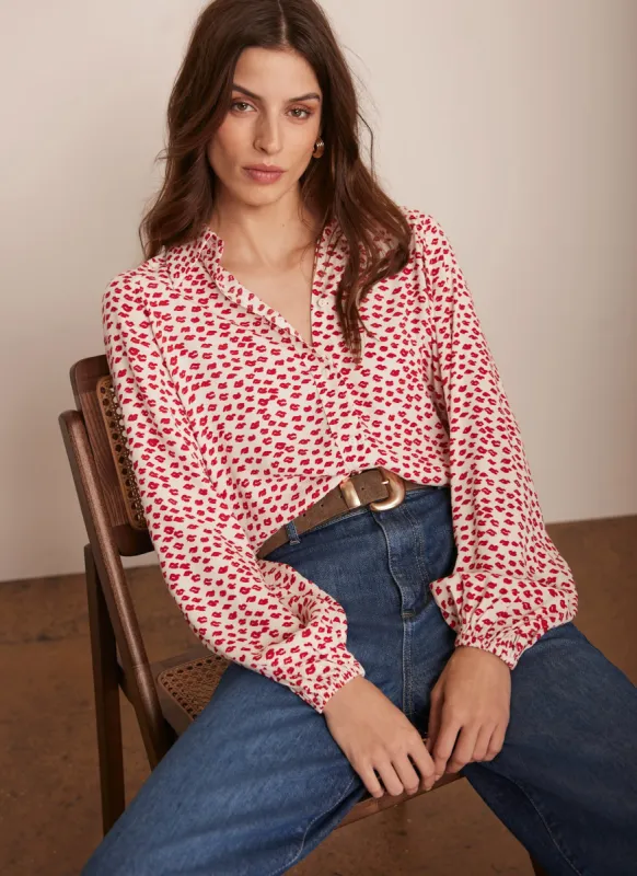 Cream Lips Print Shirt sold by Mint Velvet