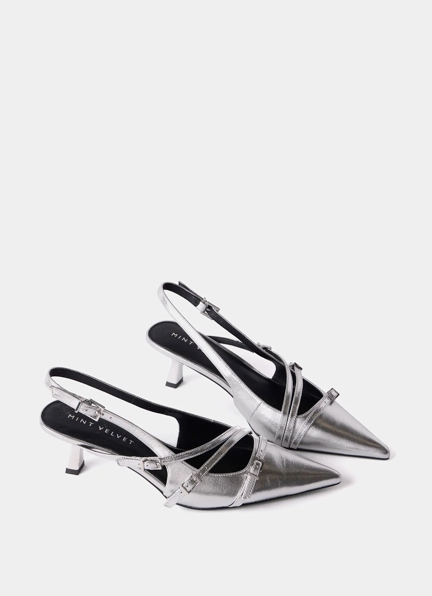 Kit Silver Slingback Kitten Heels sold by Mint Velvet product image thumbnail 2