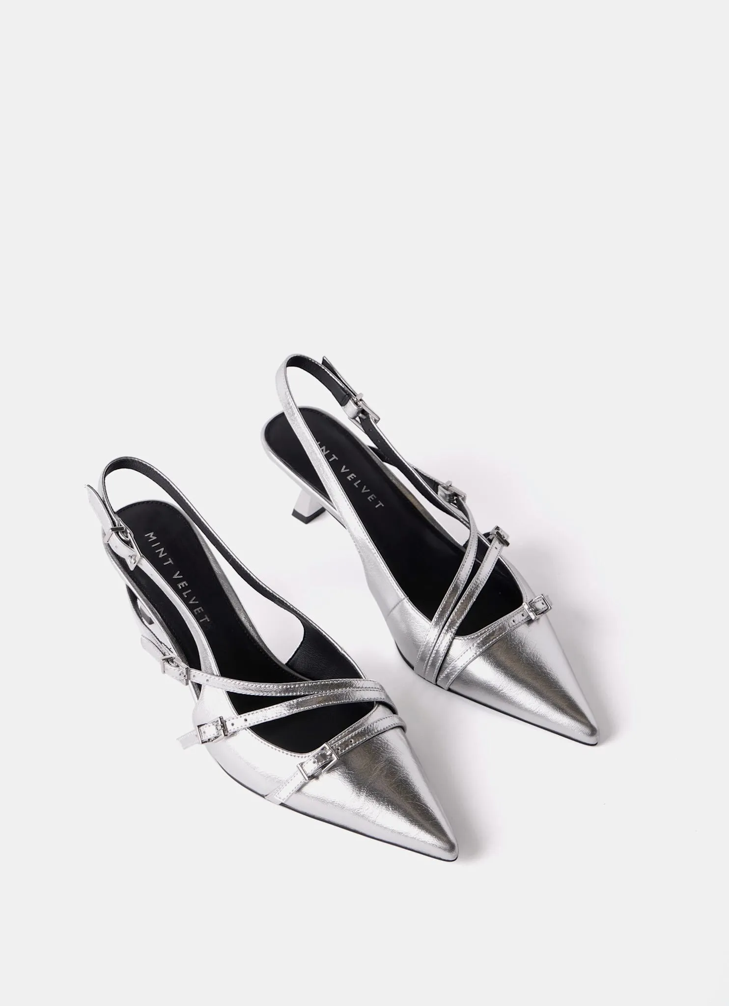 Kit Silver Slingback Kitten Heels sold by Mint Velvet product image thumbnail 4