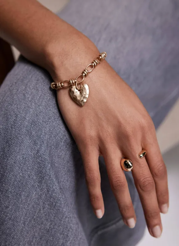 Gold Tone Heart Charm Bracelet sold by Mint Velvet