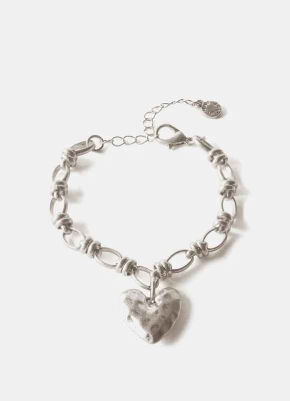 Silver Tone Heart Charm Bracelet sold by Mint Velvet