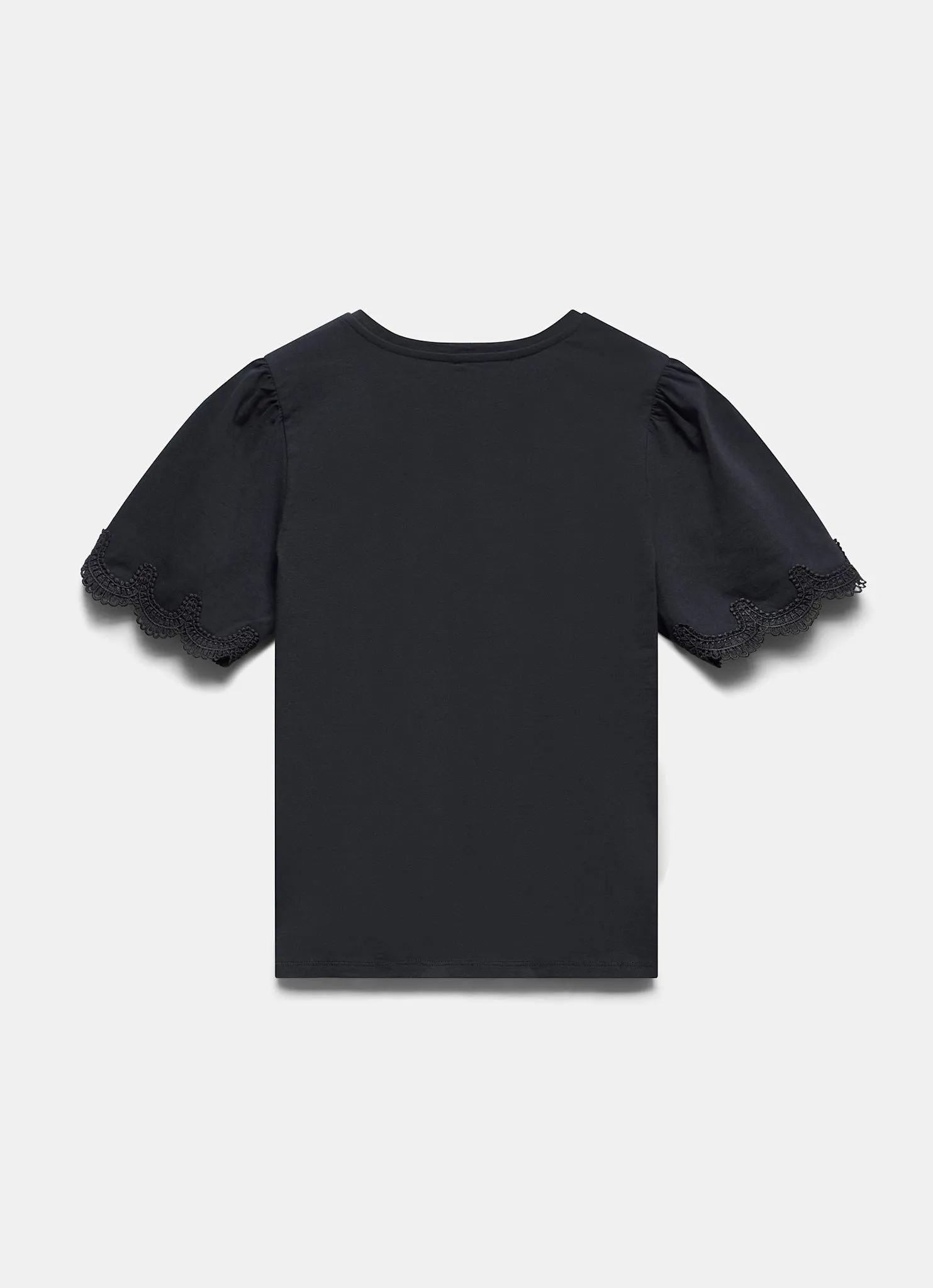 White Cotton Lace Trim T-Shirt sold by Mint Velvet product image thumbnail 5