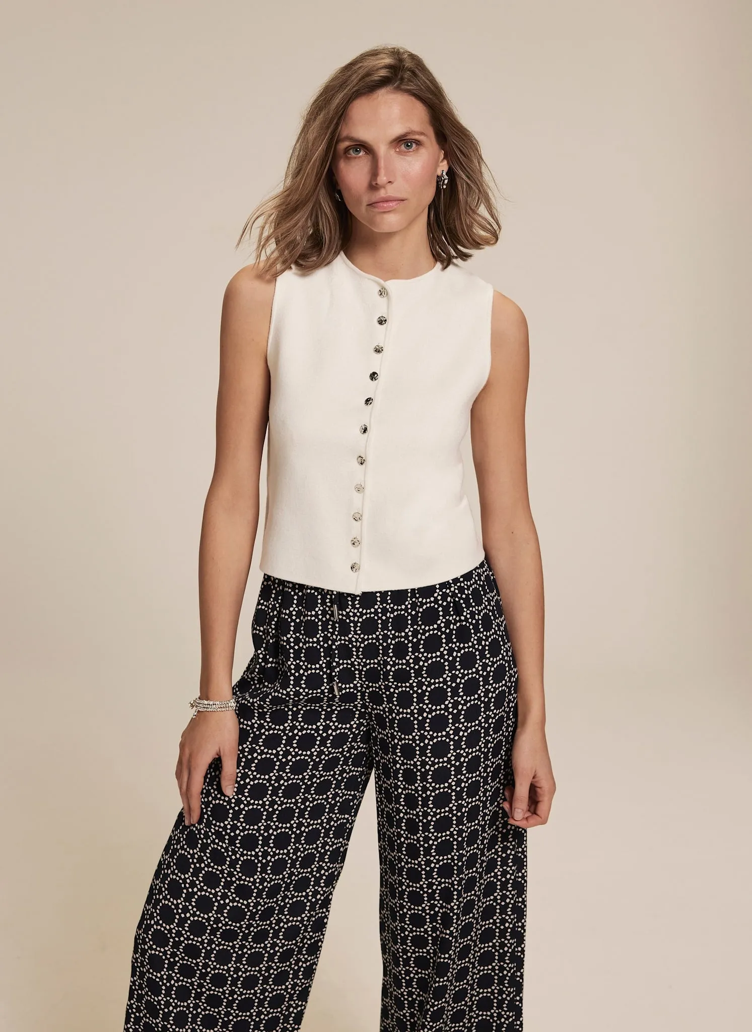 White Knitted Waistcoat sold by Mint Velvet product image thumbnail 2