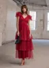 Red Tulle Ruffle Maxi Dress sold by Mint Velvet